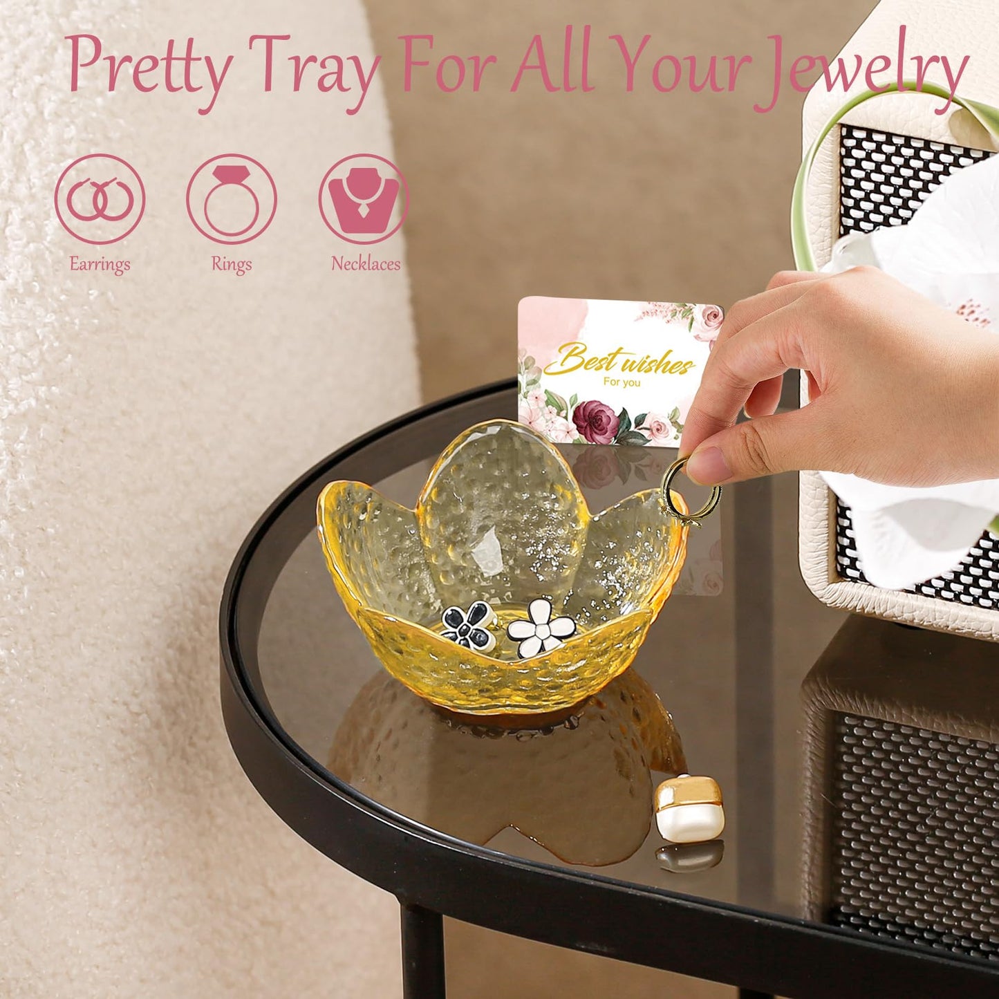 Gifts For Women Trinket Dish Unique Birthday New Home Gifts For Women Her Jewellery Tray Cute Room Decor Aesthetic Bedroom Accessories Ring Dish Holders Small Friendship Christmas House Warming Gifts