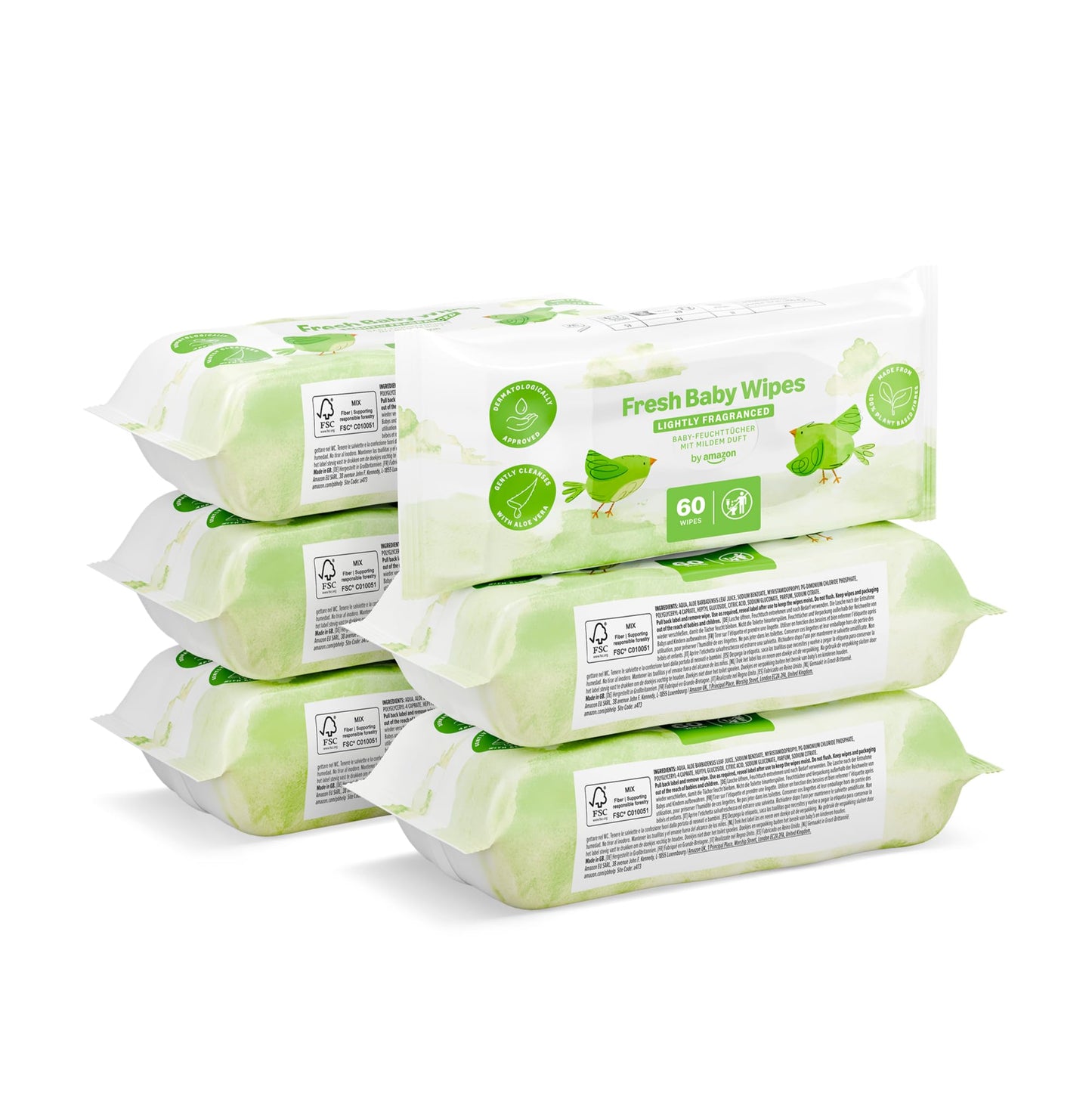 by Amazon Fresh Baby Wipes, 1008 Wipes, 18 Pack of 56, (Previously a Mama Bear brand, same product)
