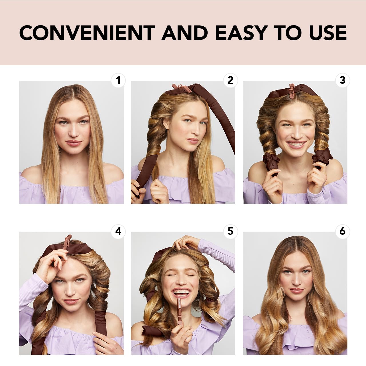 Kitsch Heatless Curling Set - Satin Heatless Curler, Hair Curler No Heat, Heatless Curler for long and short hair, Overnight Curls with 2 Satin Scrunchies and Blowout Rod - Sunset Tie Dye