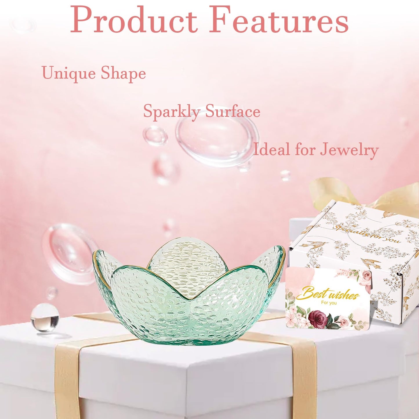 Gifts For Women Trinket Dish Unique Birthday New Home Gifts For Women Her Jewellery Tray Cute Room Decor Aesthetic Bedroom Accessories Ring Dish Holders Small Friendship Christmas House Warming Gifts
