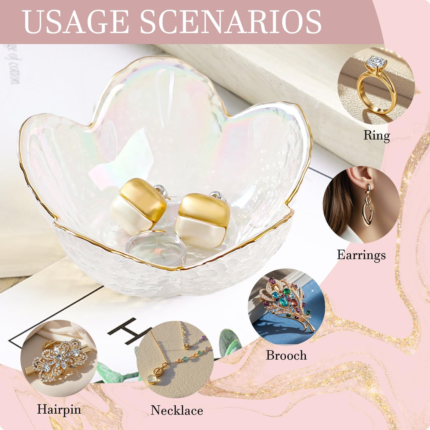 Gifts For Women Trinket Dish Unique Birthday New Home Gifts For Women Her Jewellery Tray Cute Room Decor Aesthetic Bedroom Accessories Ring Dish Holders Small Friendship Christmas House Warming Gifts