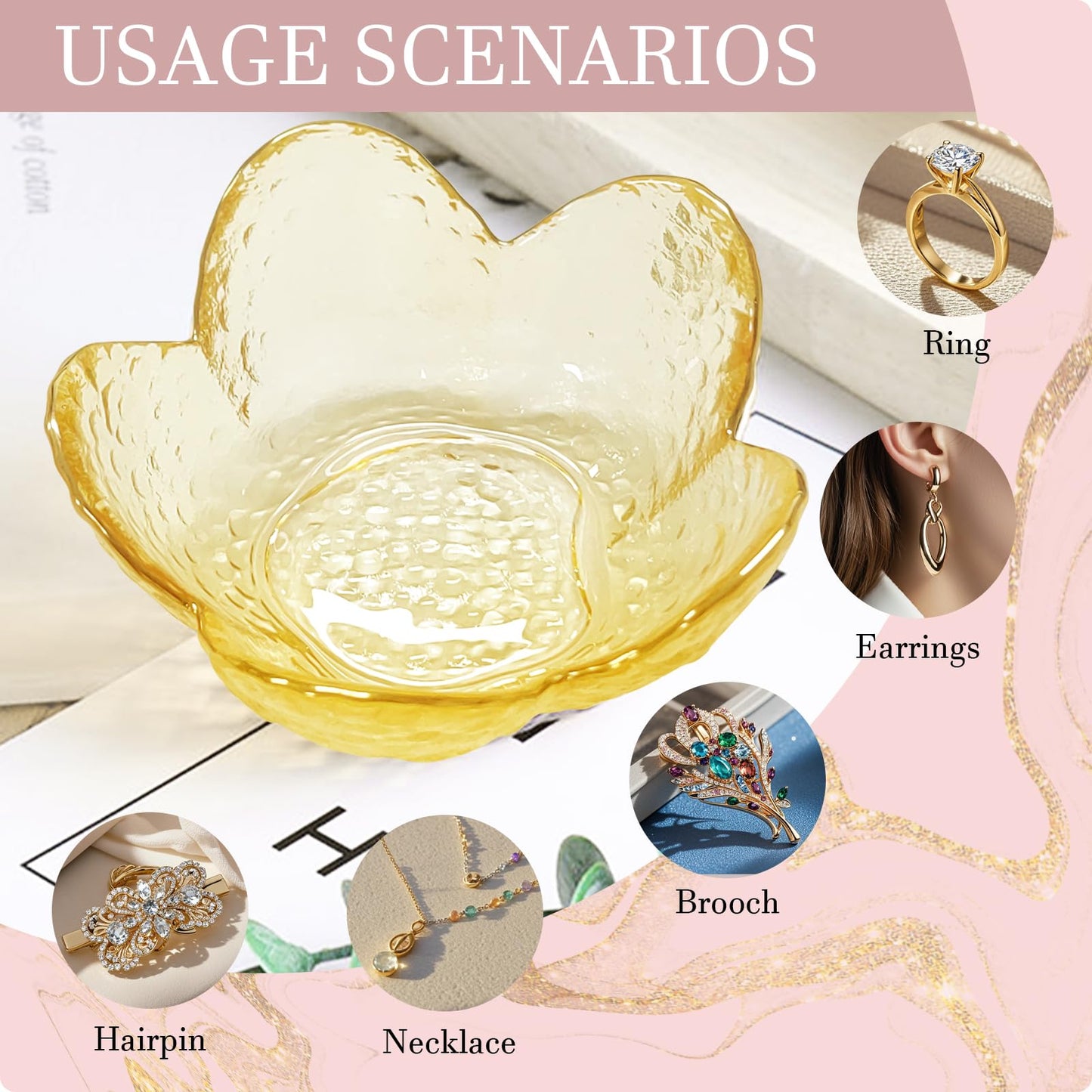 Gifts For Women Trinket Dish Unique Birthday New Home Gifts For Women Her Jewellery Tray Cute Room Decor Aesthetic Bedroom Accessories Ring Dish Holders Small Friendship Christmas House Warming Gifts
