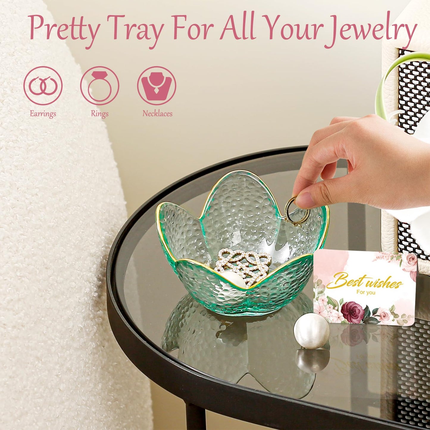 Gifts For Women Trinket Dish Unique Birthday New Home Gifts For Women Her Jewellery Tray Cute Room Decor Aesthetic Bedroom Accessories Ring Dish Holders Small Friendship Christmas House Warming Gifts