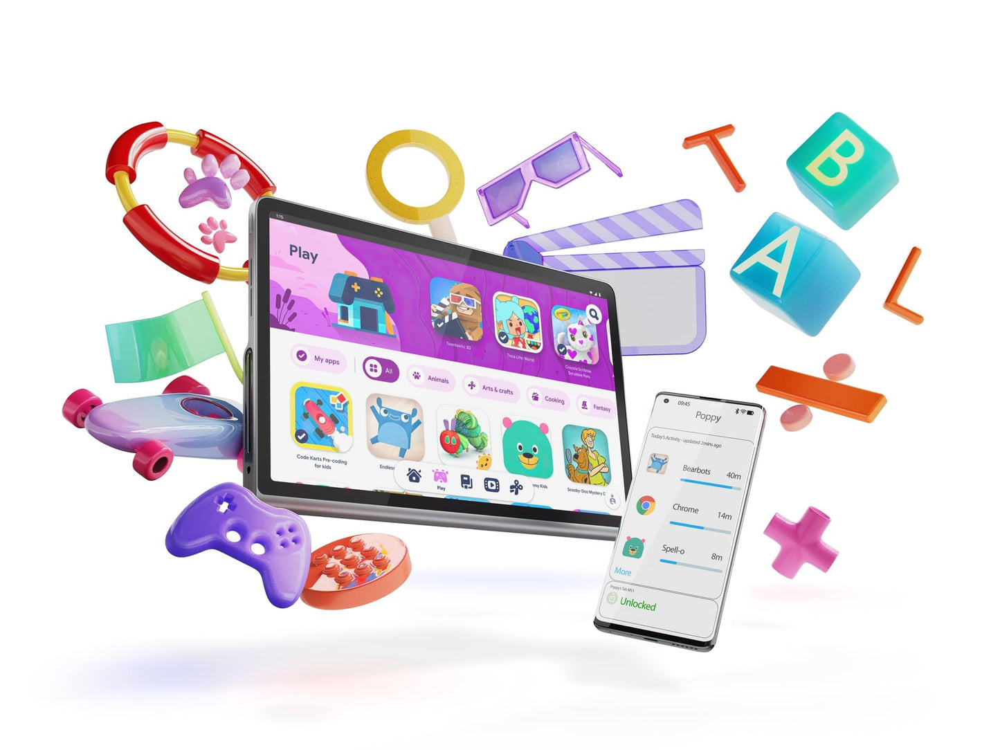 Lenovo Tab M11 Android Tablet | 11 Inch Full HD 1200p | 128 GB | Lenovo Tab Pen | WiFi | 4 GB RAM | Luna Grey | Designed for Portable Entertainment