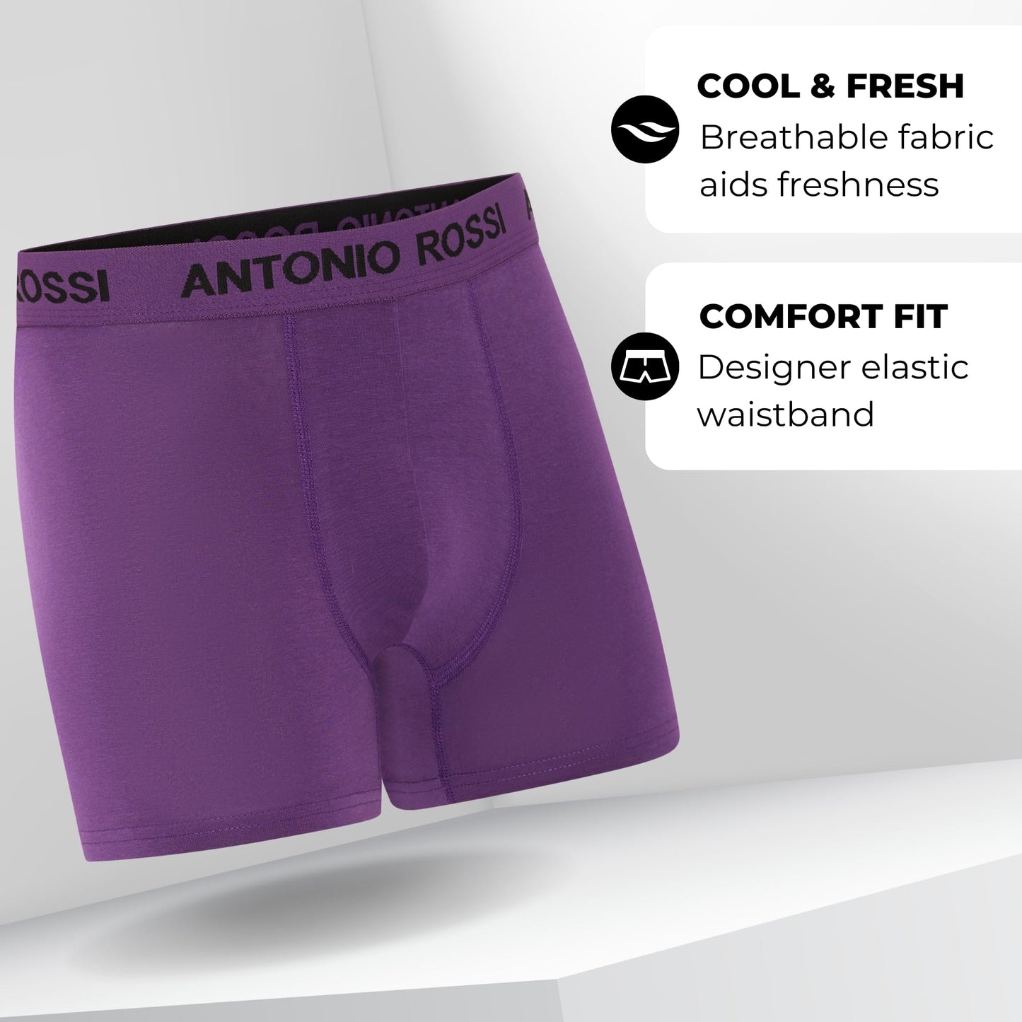 ANTONIO ROSSI (12-Pack) Men's Fitted Boxer Hipsters - Mens Boxers Shorts Multipack with Elastic Waistband - Cotton Rich, Soft and Comfortable Underwear