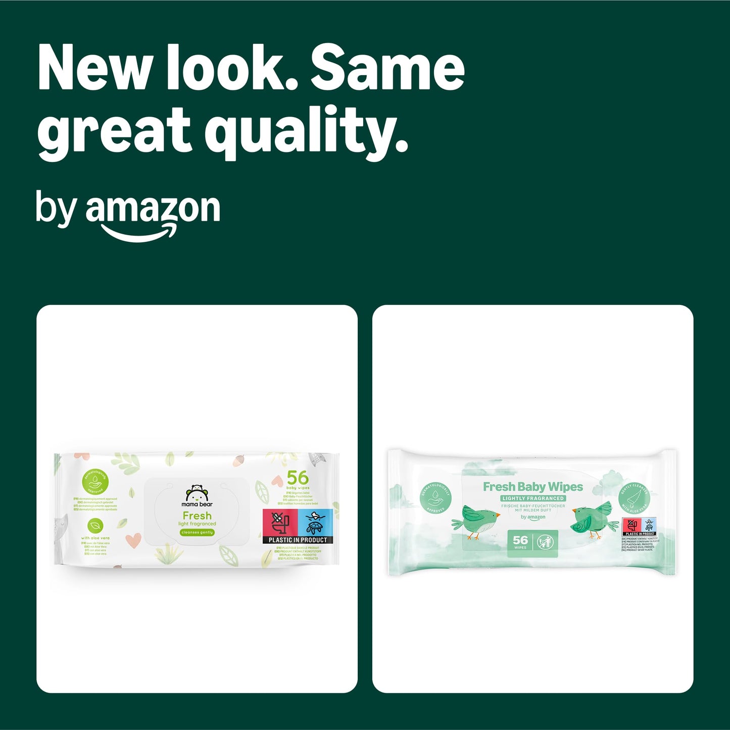 by Amazon Fresh Baby Wipes, 1008 Wipes, 18 Pack of 56, (Previously a Mama Bear brand, same product)