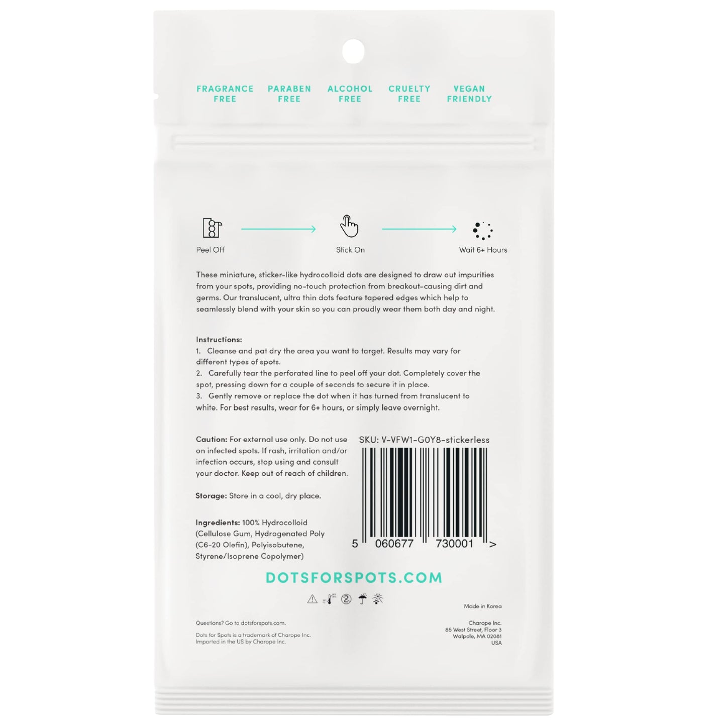 Dots for Spots Acne Patches - Pack of 60 Translucent Hydrocolloid Pimple Patch Spot Treatment Stickers for Face and Body - Fast-Acting, Vegan & Cruelty Free Skin Care
