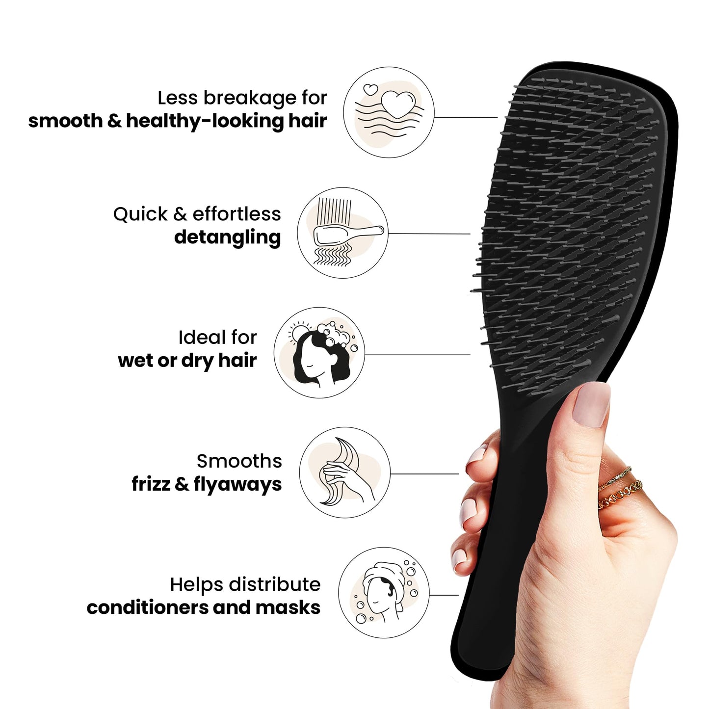 Tangle Teezer Ultimate Detangler Hairbrush - For Wet & Dry Hair - Detangling Brush for All Hair Types - Two-Tiered Teeth Reduce Breakage & Eliminate Knots - Millennial Pink