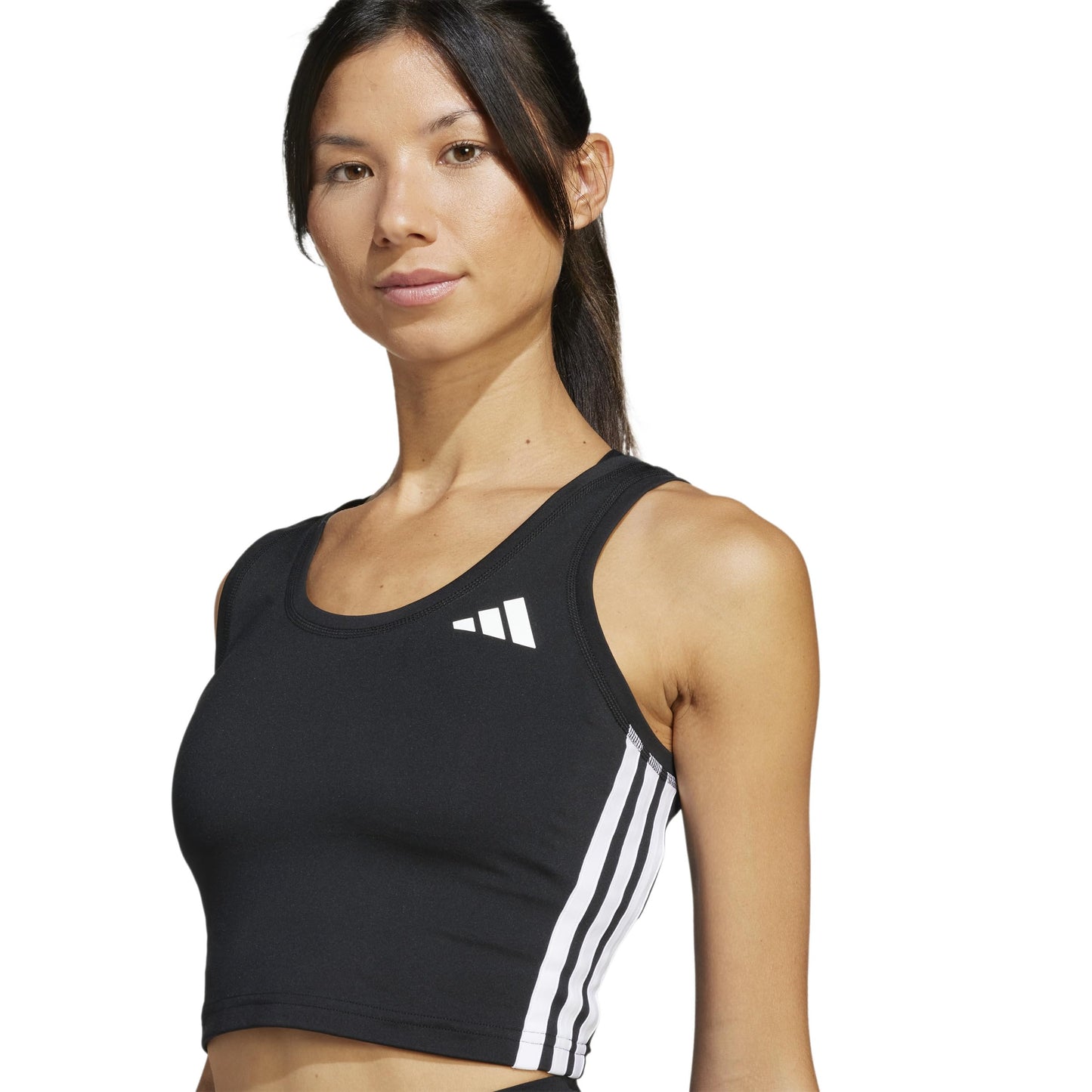 adidas Women's Train Essentials 3-Stripes Cropped Tank Top T-Shirt