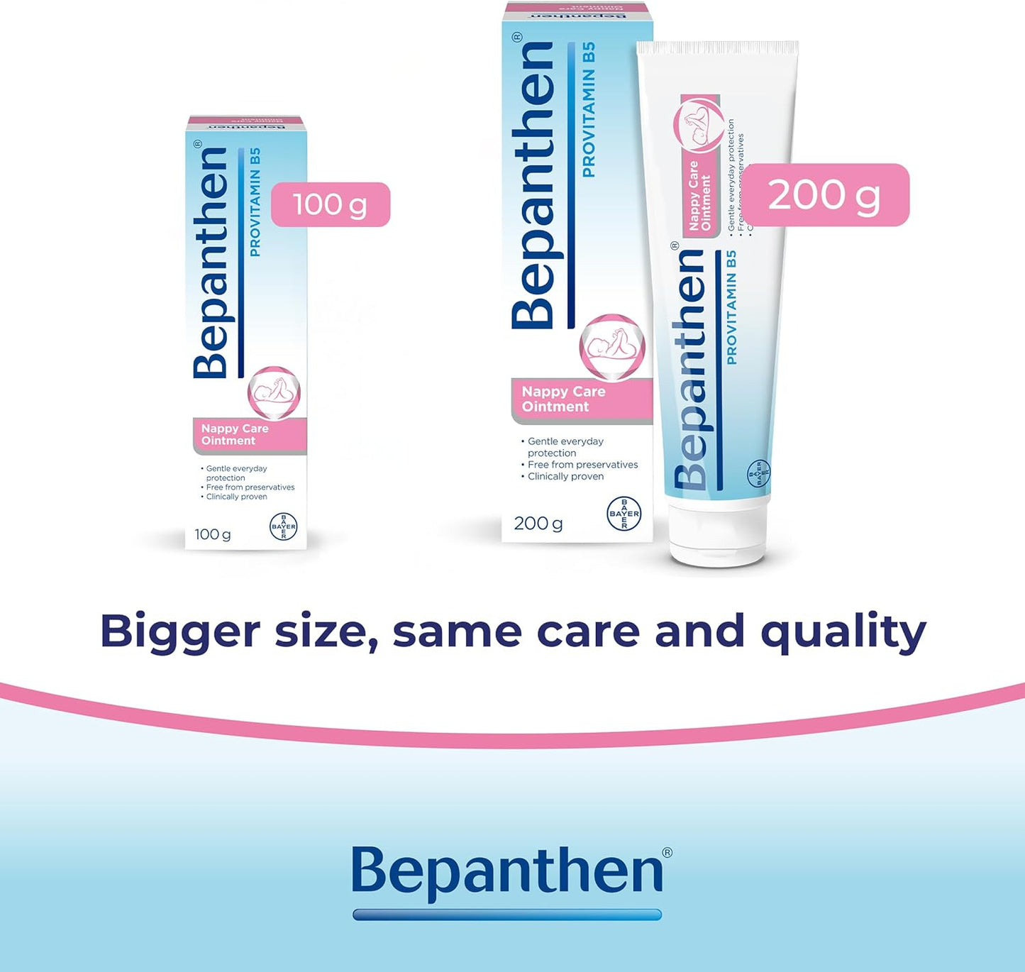 Bepanthen Nappy Care Ointment | Nappy Cream with Provitamin B5 | Suitable for Newborns Skin, 100 g (Packing May Vary).
