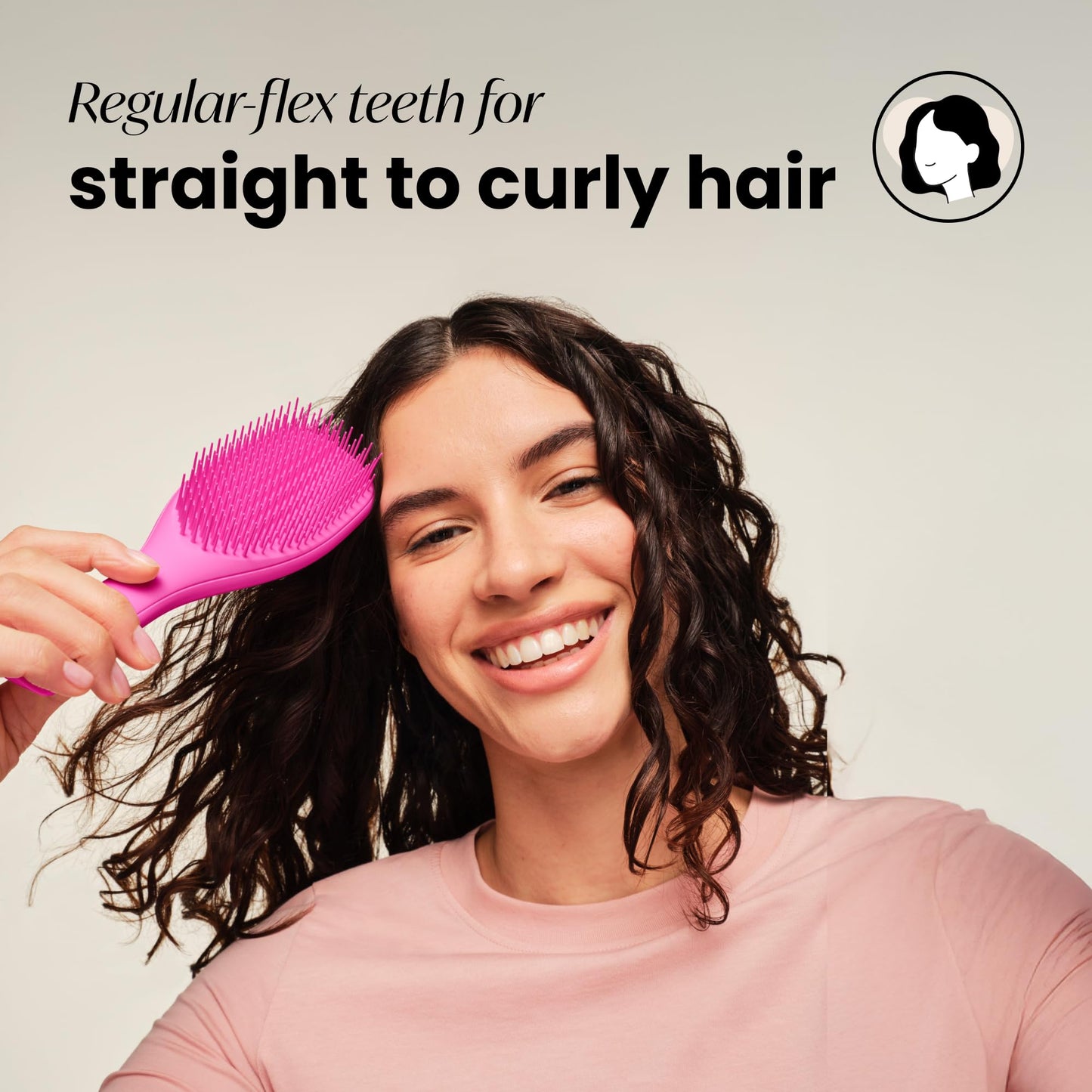 Tangle Teezer Ultimate Detangler Hairbrush - For Wet & Dry Hair - Detangling Brush for All Hair Types - Two-Tiered Teeth Reduce Breakage & Eliminate Knots - Millennial Pink