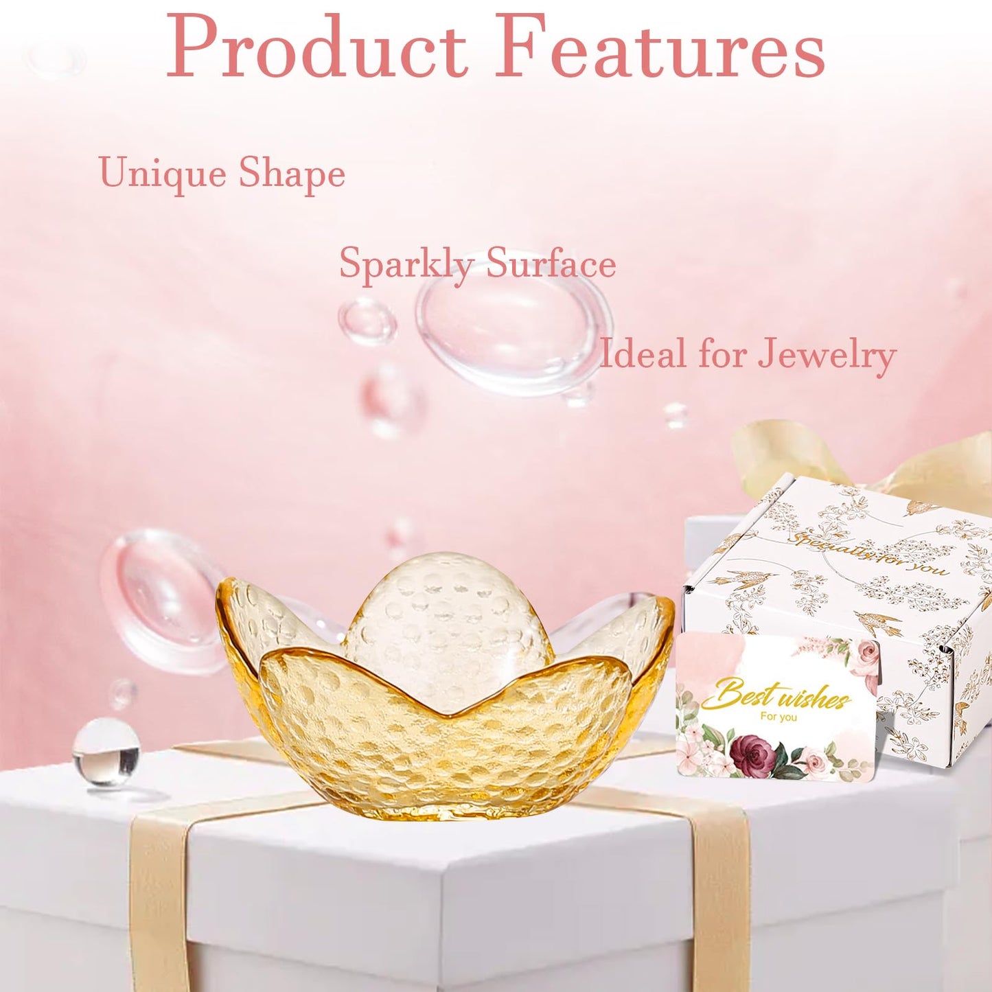 Gifts For Women Trinket Dish Unique Birthday New Home Gifts For Women Her Jewellery Tray Cute Room Decor Aesthetic Bedroom Accessories Ring Dish Holders Small Friendship Christmas House Warming Gifts