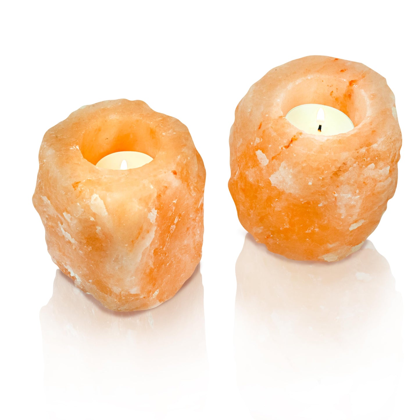Amazing Health Wellness Natural Himalayan Salt Tealight Holders Chunky (2)