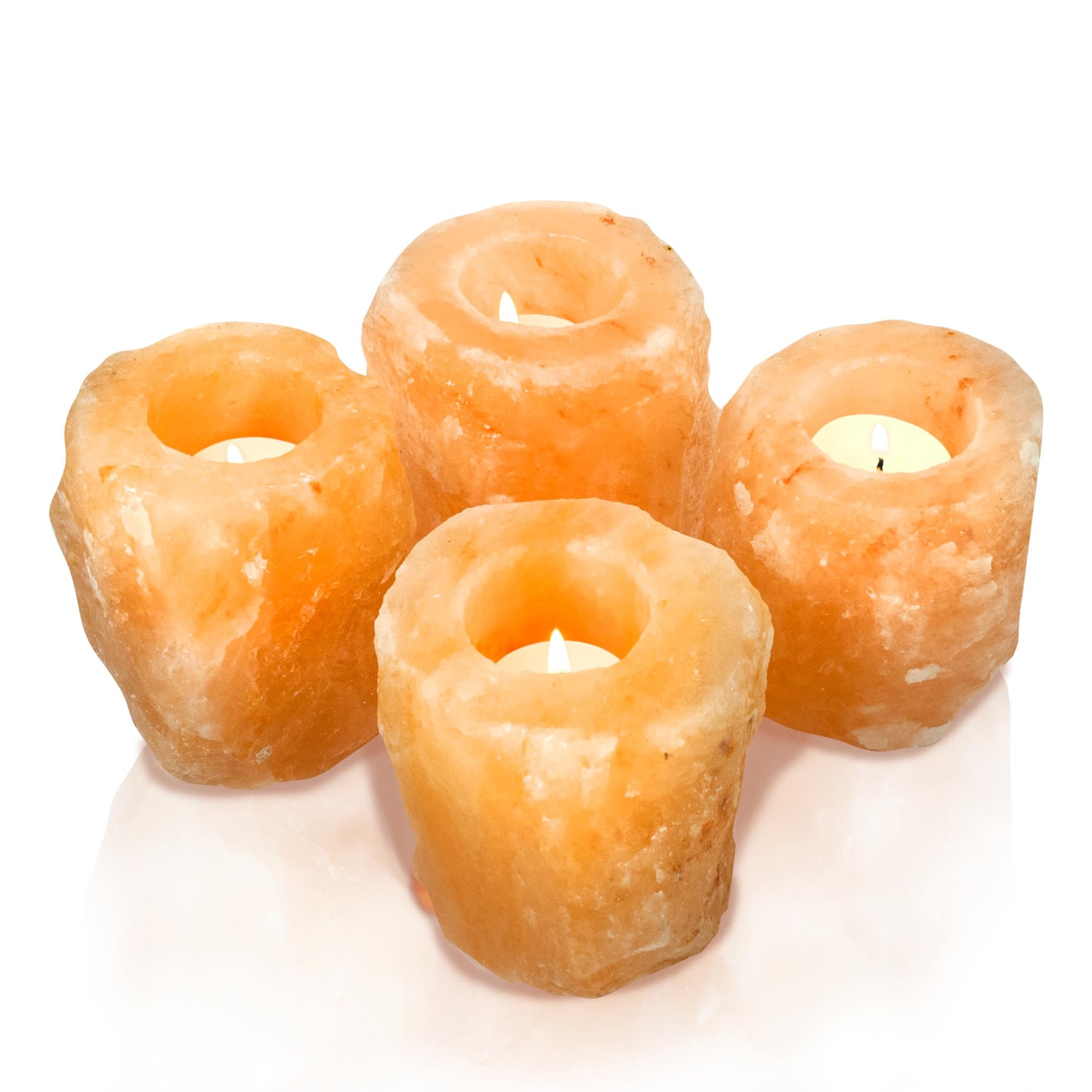 Amazing Health Wellness Natural Himalayan Salt Tealight Holders Chunky (2)