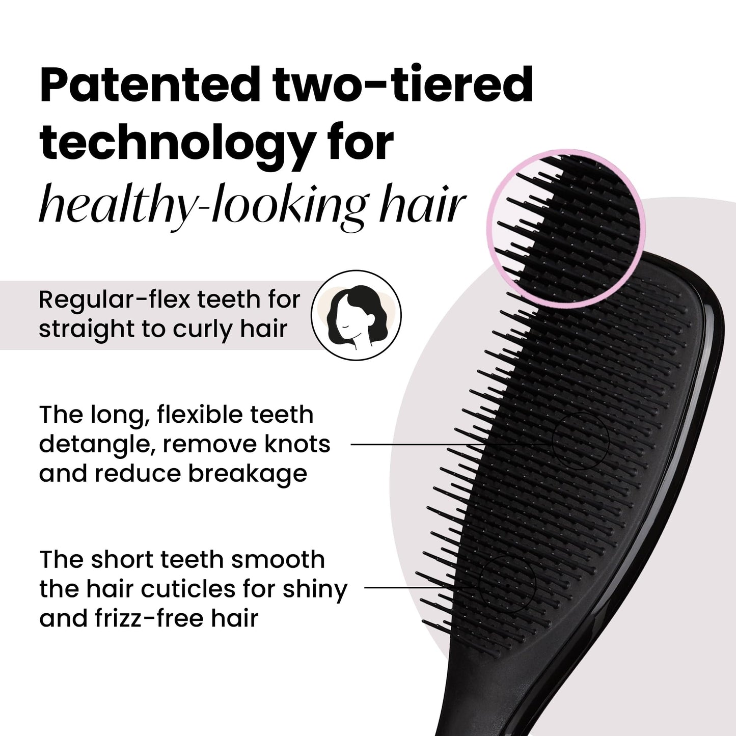 Tangle Teezer Ultimate Detangler Hairbrush - For Wet & Dry Hair - Detangling Brush for All Hair Types - Two-Tiered Teeth Reduce Breakage & Eliminate Knots - Millennial Pink