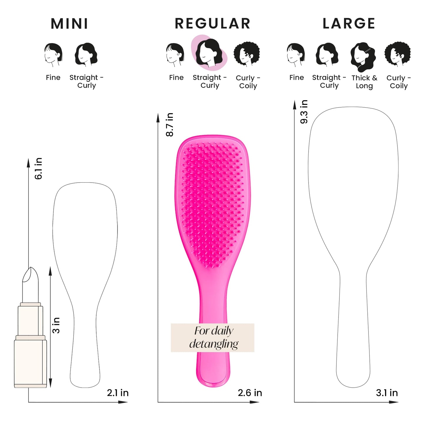 Tangle Teezer Ultimate Detangler Hairbrush - For Wet & Dry Hair - Detangling Brush for All Hair Types - Two-Tiered Teeth Reduce Breakage & Eliminate Knots - Millennial Pink