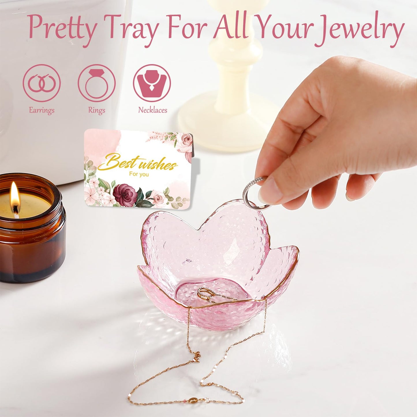 Gifts For Women Trinket Dish Unique Birthday New Home Gifts For Women Her Jewellery Tray Cute Room Decor Aesthetic Bedroom Accessories Ring Dish Holders Small Friendship Christmas House Warming Gifts