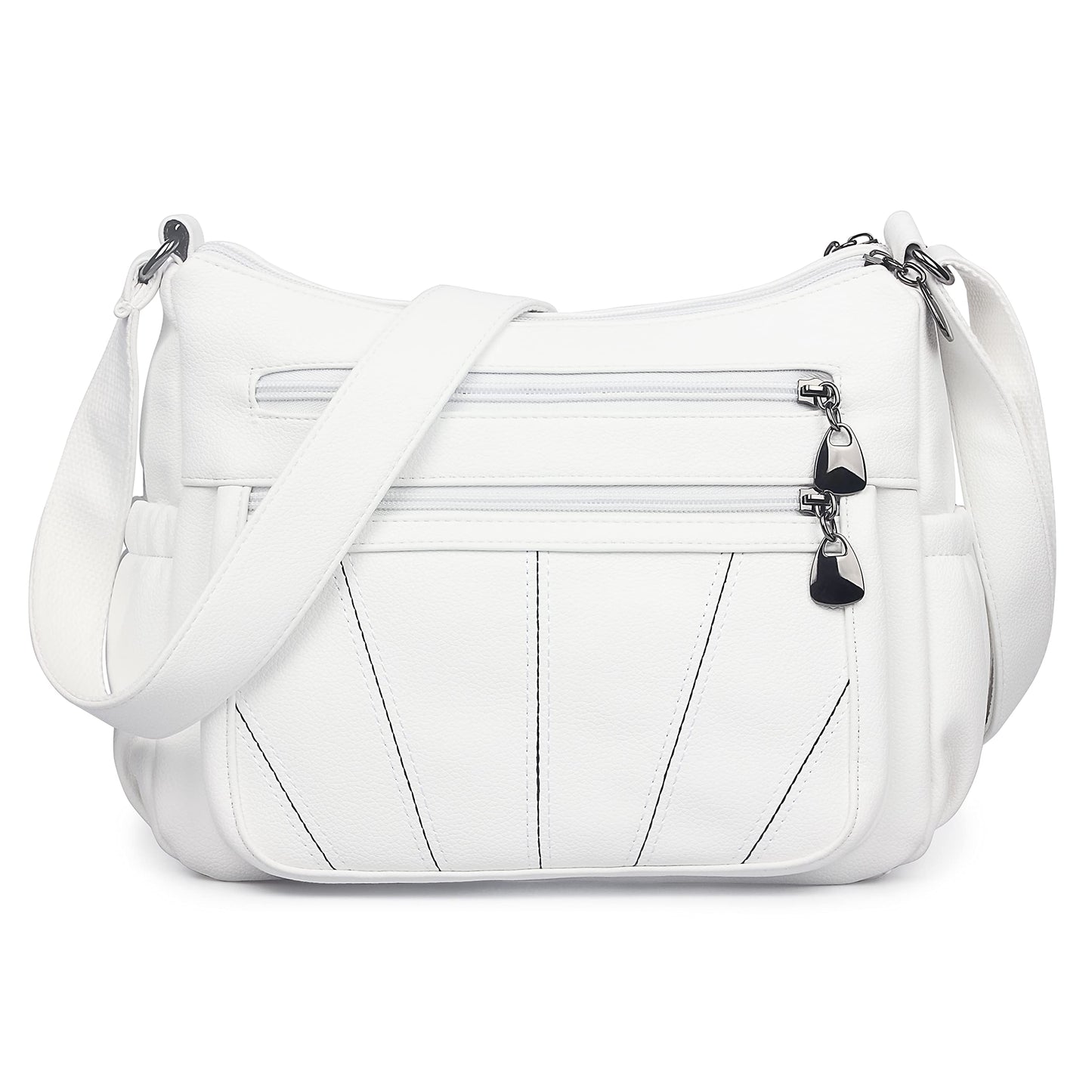 VOLGANIK ROCK White Medium Hobo Handbag for Women - Elegant Utility Cross-Body & Shoulder Bag - Work & Travel