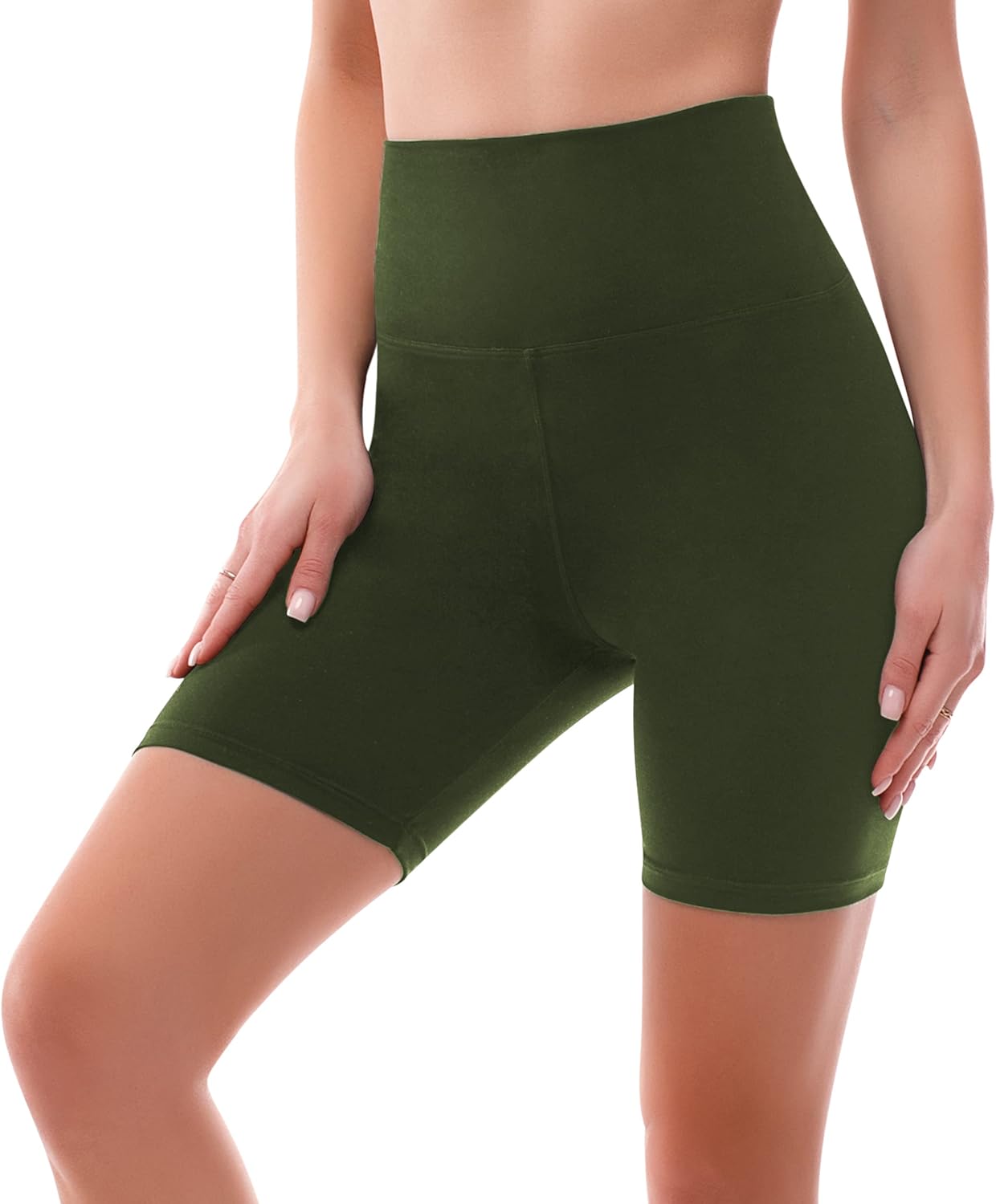 SINOPHANT High Waisted Cycling Shorts Women - Tummy Control Buttery Soft Biker Yoga Running Gym Black Workout Athletic Shorts