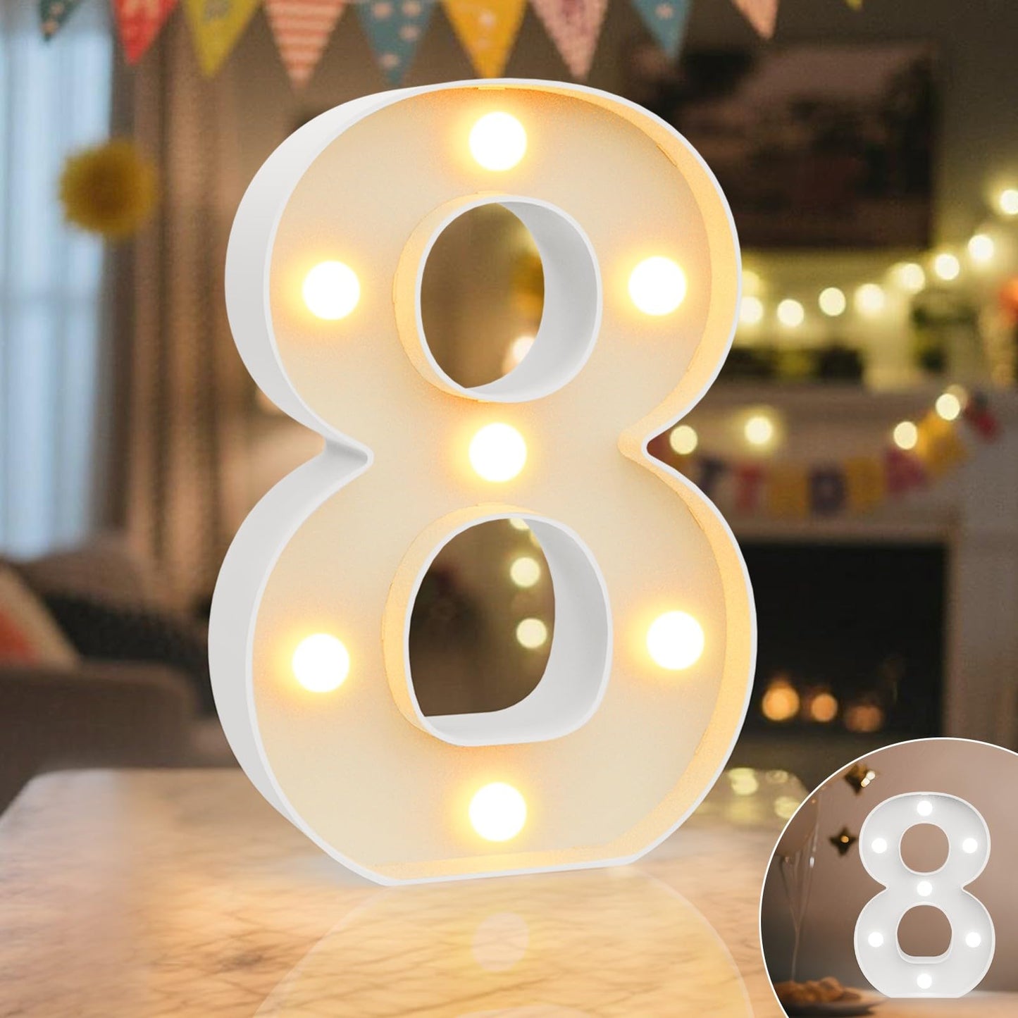Ledido Light Up Letters Sign LED Birthday Marquee Letters Lights, Night Light Letter Gifts Bayby Girls Boys Birthday Party Wedding Anniversary Home Bedroom Wall Lights Decor 8.8 Inch, Letter A