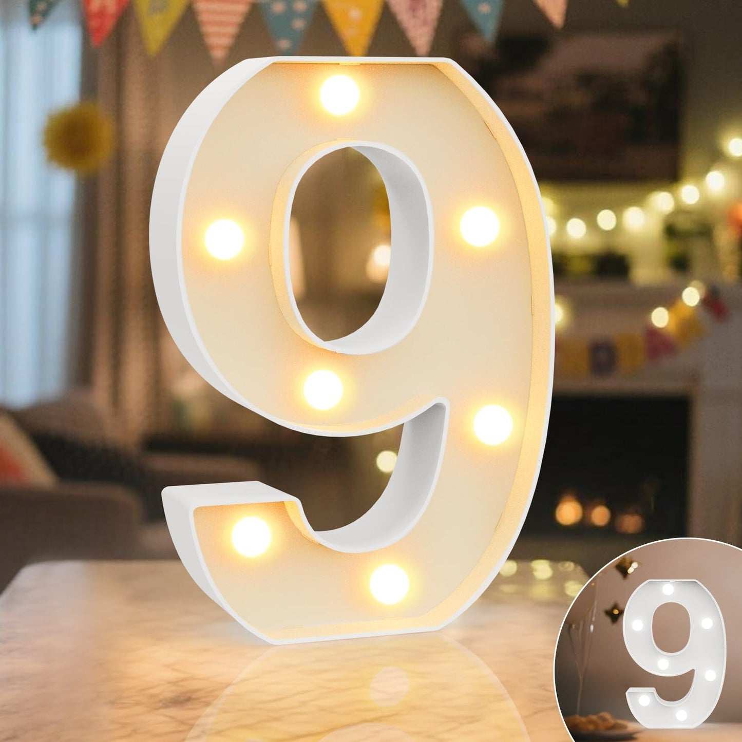 Ledido Light Up Letters Sign LED Birthday Marquee Letters Lights, Night Light Letter Gifts Bayby Girls Boys Birthday Party Wedding Anniversary Home Bedroom Wall Lights Decor 8.8 Inch, Letter A
