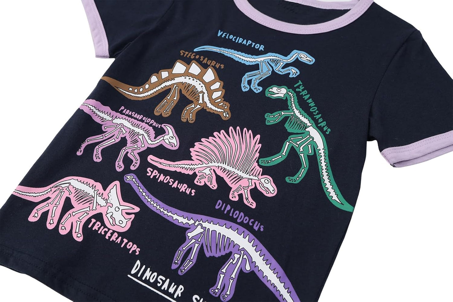 Dinopjs Girl's Pyjama Sets Cotton Dinosaur Unicorn Giraffe Pjs Kids Summer Short Pajamas for Girls 2-7 Years Children Clothes