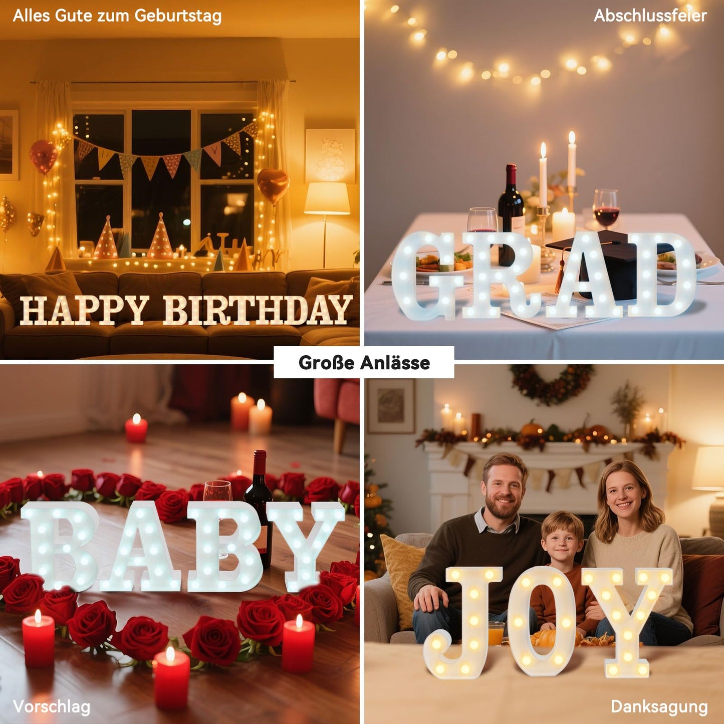 Ledido Light Up Letters Sign LED Birthday Marquee Letters Lights, Night Light Letter Gifts Bayby Girls Boys Birthday Party Wedding Anniversary Home Bedroom Wall Lights Decor 8.8 Inch, Letter A