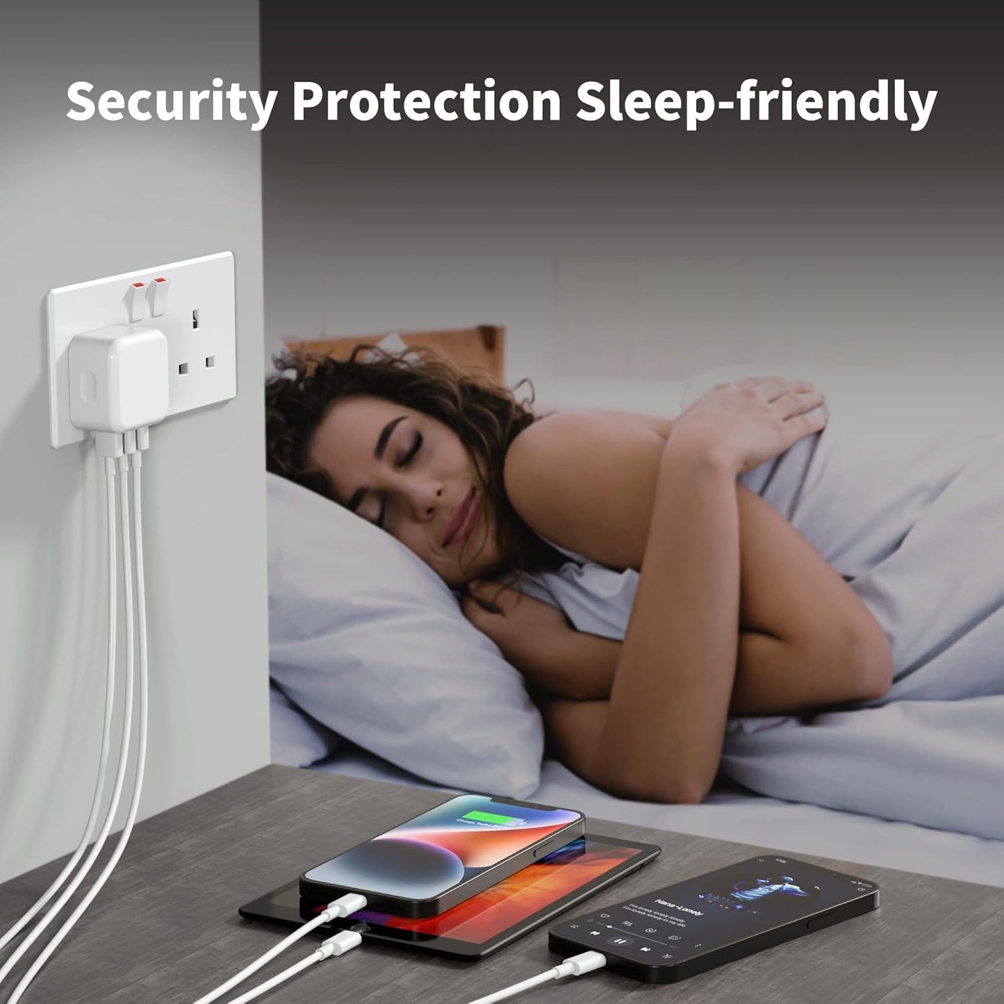 USB Plug, Multi USB Charger 5V 3A for iPhone X XR XS 8 7 6 6S Plus 5 5S 5C SE 14/14 Plus/14 Pro Max 13 12 11, Pad, UK Multiple Wall Charging Adapter Multiport Mains Power Adaptor