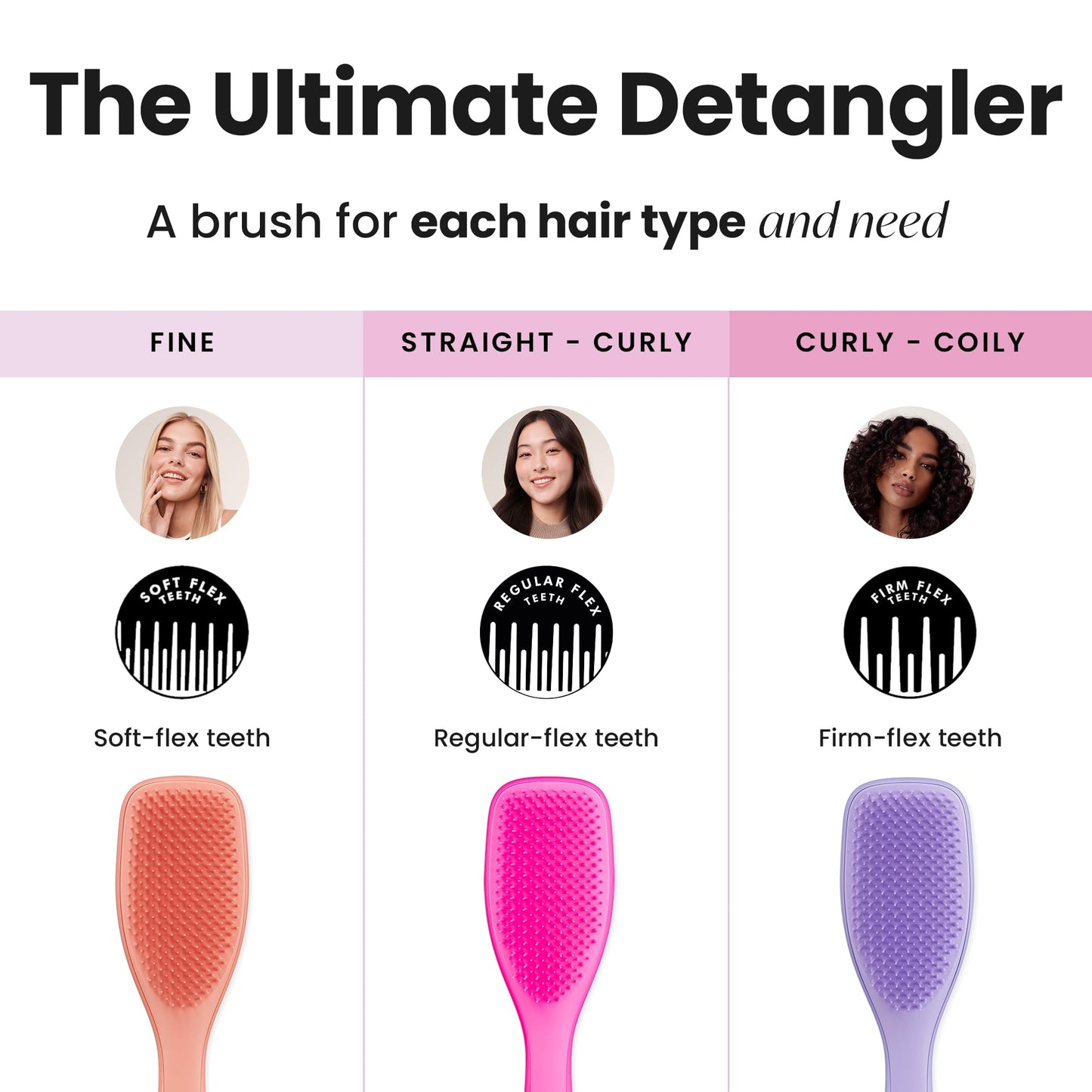 Tangle Teezer Ultimate Detangler Hairbrush - For Wet & Dry Hair - Detangling Brush for All Hair Types - Two-Tiered Teeth Reduce Breakage & Eliminate Knots - Millennial Pink