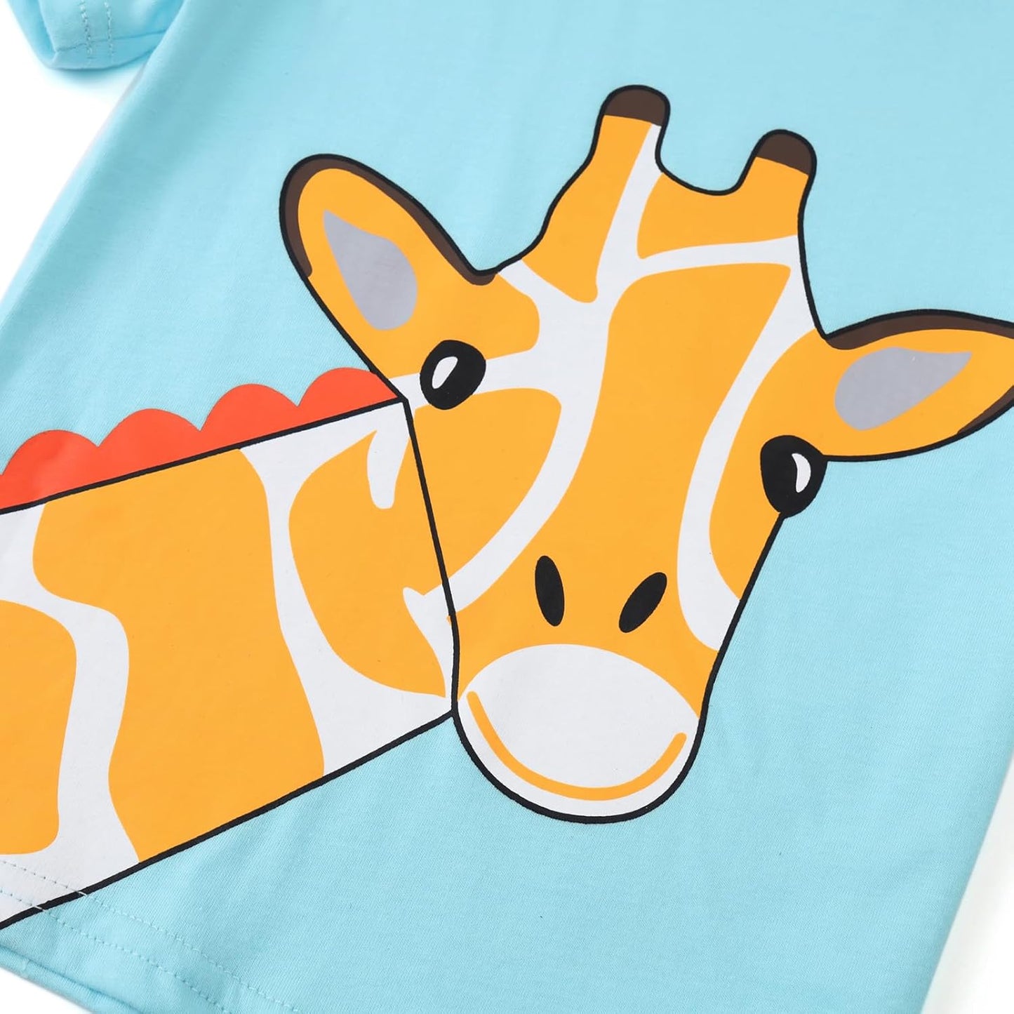 Dinopjs Girl's Pyjama Sets Cotton Dinosaur Unicorn Giraffe Pjs Kids Summer Short Pajamas for Girls 2-7 Years Children Clothes
