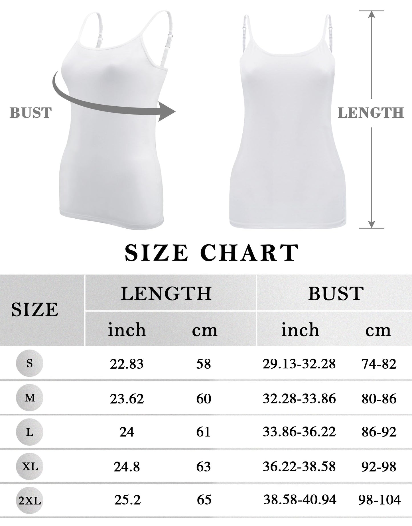 BQTQ 3 Pieces Vest Top for Women Basic Camisole Adjustable Spaghetti Strap Tank Tops for Women and Girls