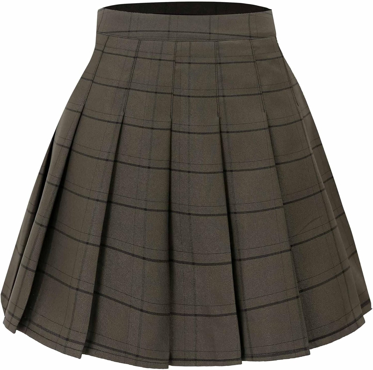 Hoerev Women Girls Short High Waist Pleated Skater Tennis School Skirt