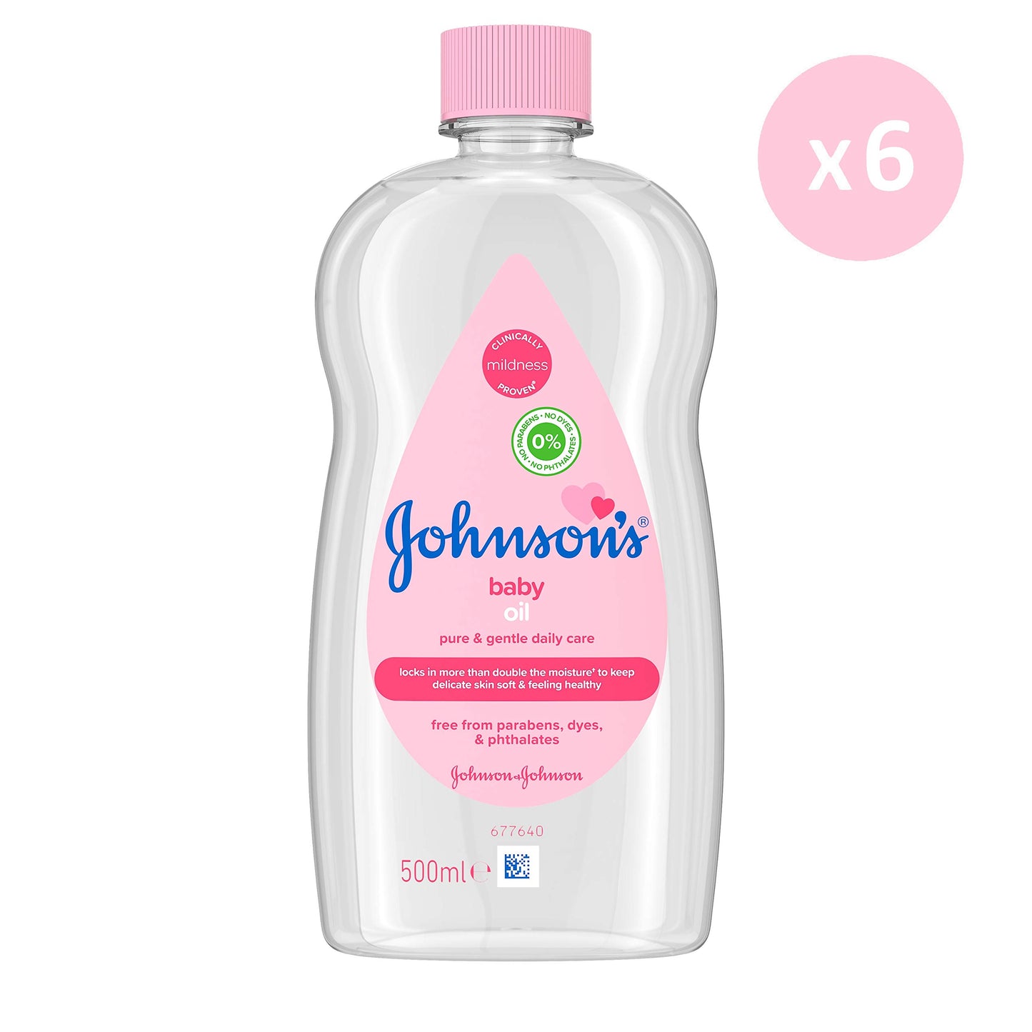 Johnson's Baby Oil (1 x 500 ml) Moisturising Baby Oil to Protect Delicate and Dry Skin, Hypoallergenic and pH-Balanced, Ideal for Massage, Moisturiser for Dry Skin to Soften Hands and Body