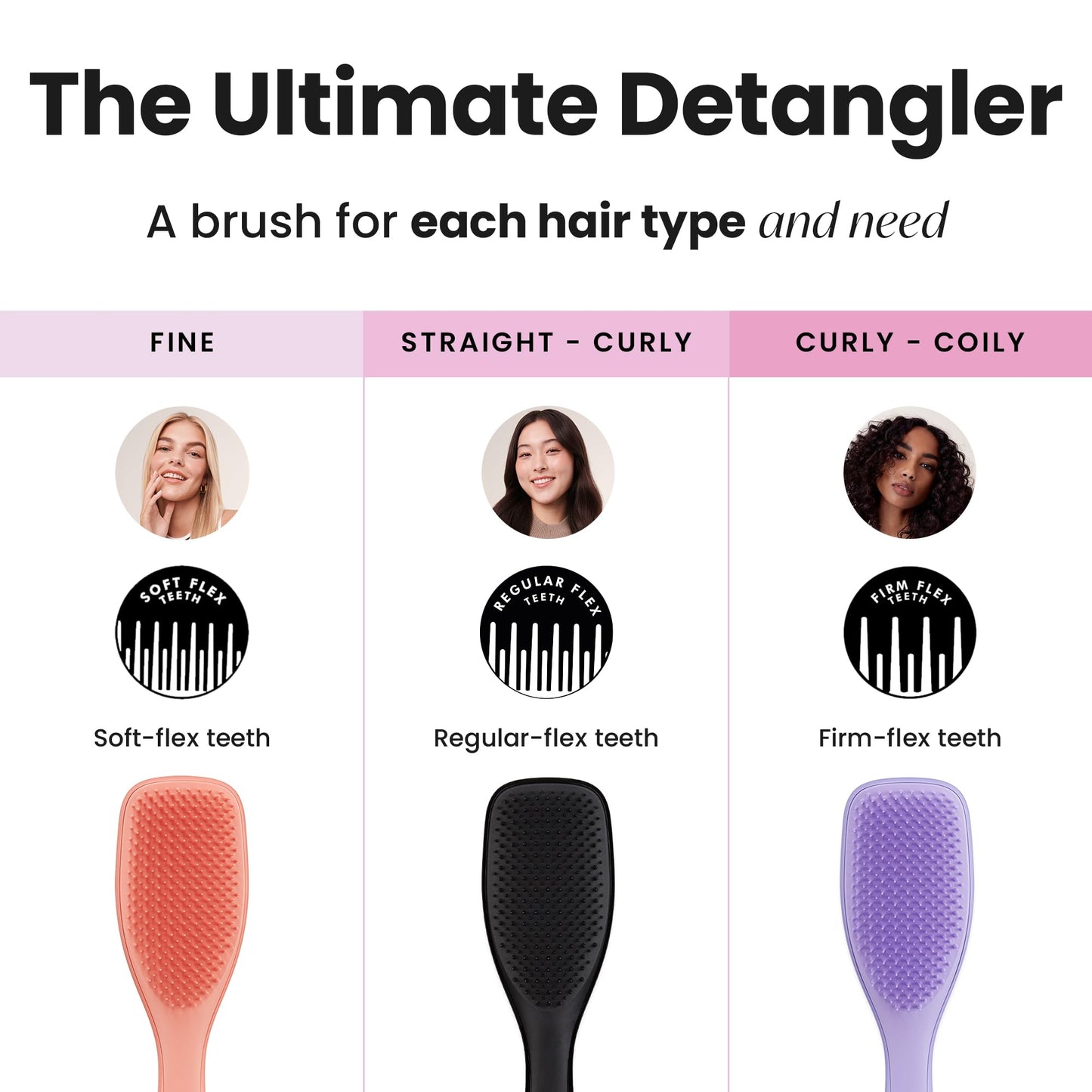 Tangle Teezer Ultimate Detangler Hairbrush - For Wet & Dry Hair - Detangling Brush for All Hair Types - Two-Tiered Teeth Reduce Breakage & Eliminate Knots - Millennial Pink