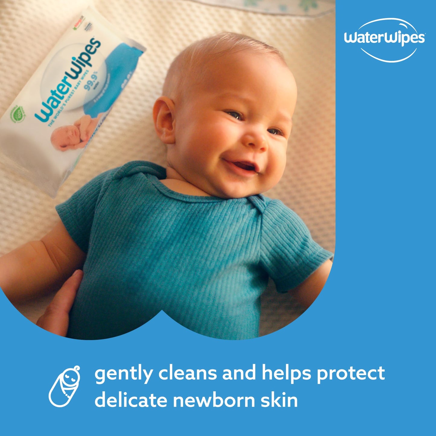 WaterWipes Original Baby Wipes, 720 Count (12 Packs), 99.9% Water, 3-In-1 Cleans, Cares, Protects, Unscented, Packaging May Vary