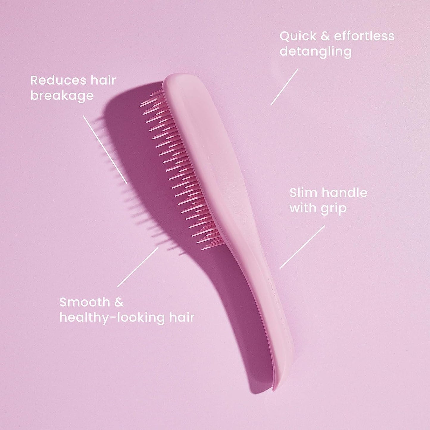 Tangle Teezer Ultimate Detangler Hairbrush - For Wet & Dry Hair - Detangling Brush for All Hair Types - Two-Tiered Teeth Reduce Breakage & Eliminate Knots - Millennial Pink