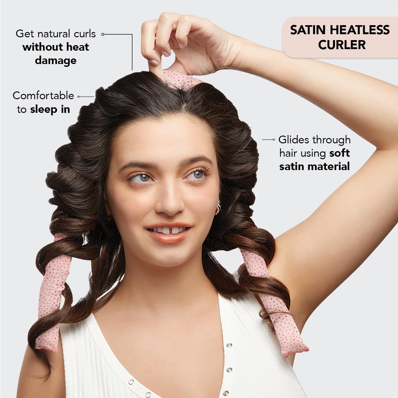 Kitsch Heatless Curling Set - Satin Heatless Curler, Hair Curler No Heat, Heatless Curler for long and short hair, Overnight Curls with 2 Satin Scrunchies and Blowout Rod - Sunset Tie Dye