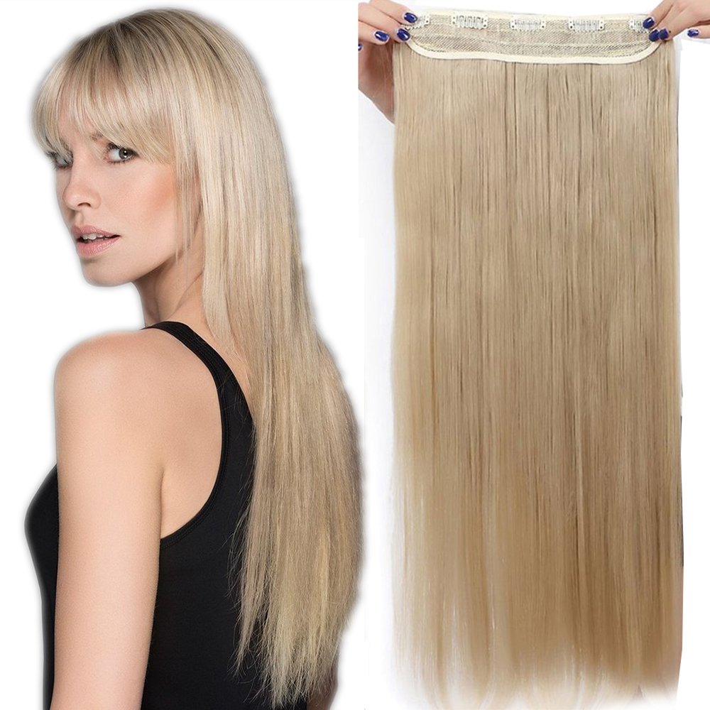 24 Inch One Piece Hair Extensions Clip In Curly Hairpieces Wavy 5 Clips - Dark Brown(60cm-120g)