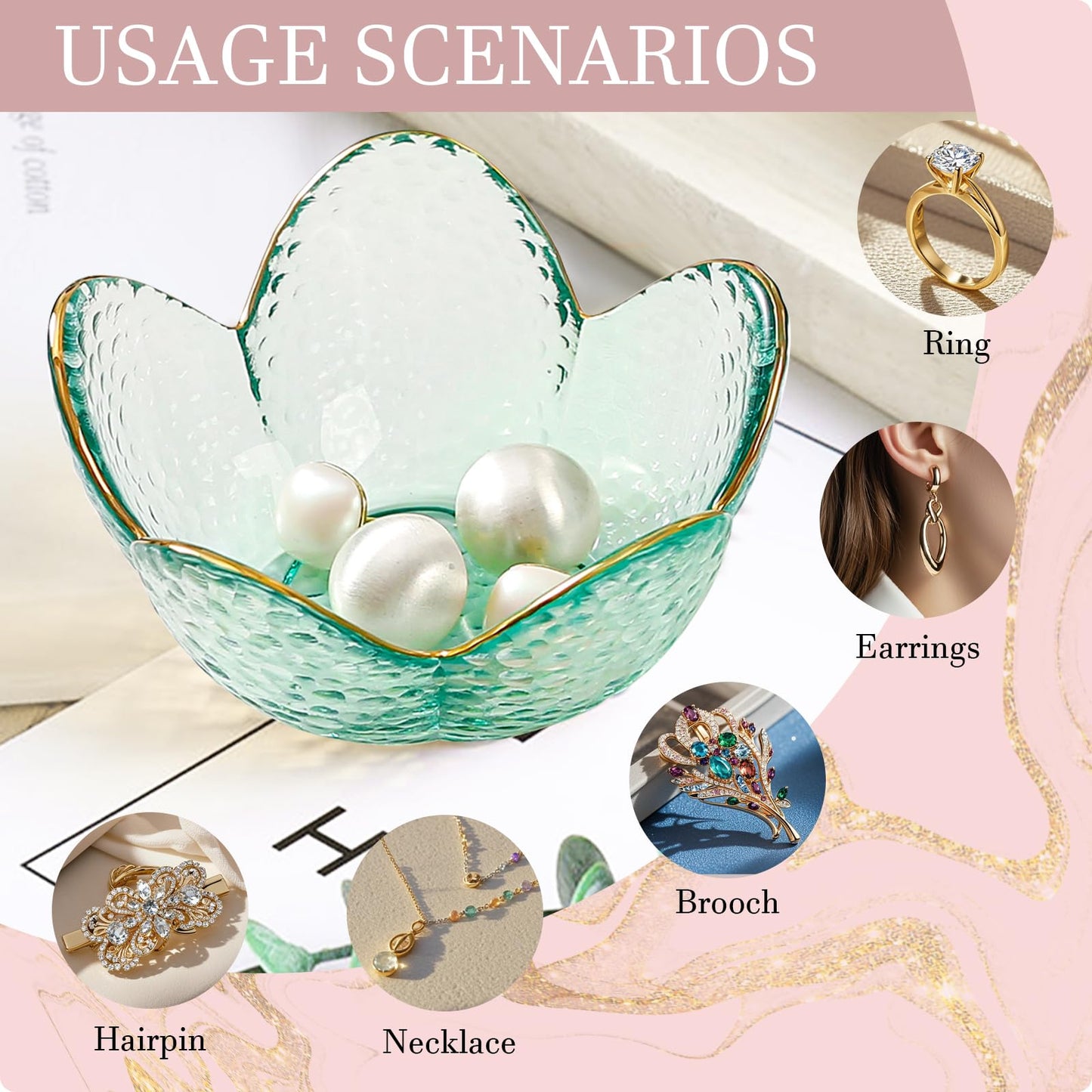 Gifts For Women Trinket Dish Unique Birthday New Home Gifts For Women Her Jewellery Tray Cute Room Decor Aesthetic Bedroom Accessories Ring Dish Holders Small Friendship Christmas House Warming Gifts
