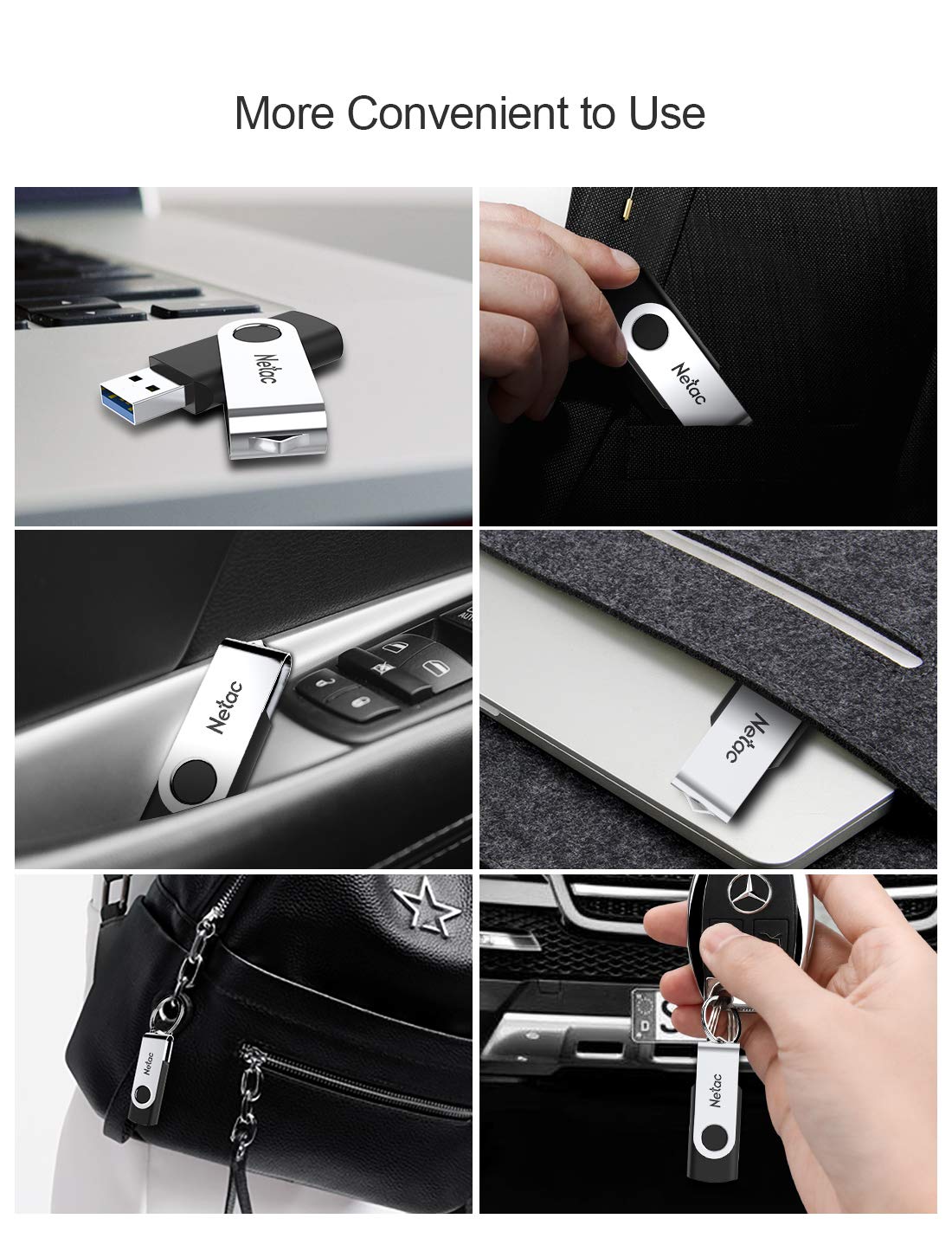 Netac 64GB USB 2.0 Flash Drive, Swivel Design Memory Sticks, Pen Drive, Usb Sticks for Data Storage, Zip Drive and jump Drive with LED Light