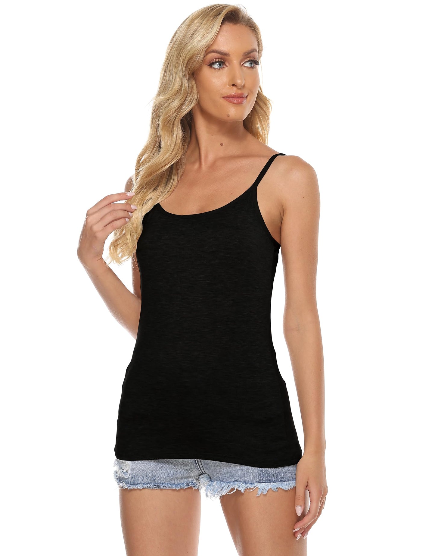 BQTQ 3 Pieces Vest Top for Women Basic Camisole Adjustable Spaghetti Strap Tank Tops for Women and Girls
