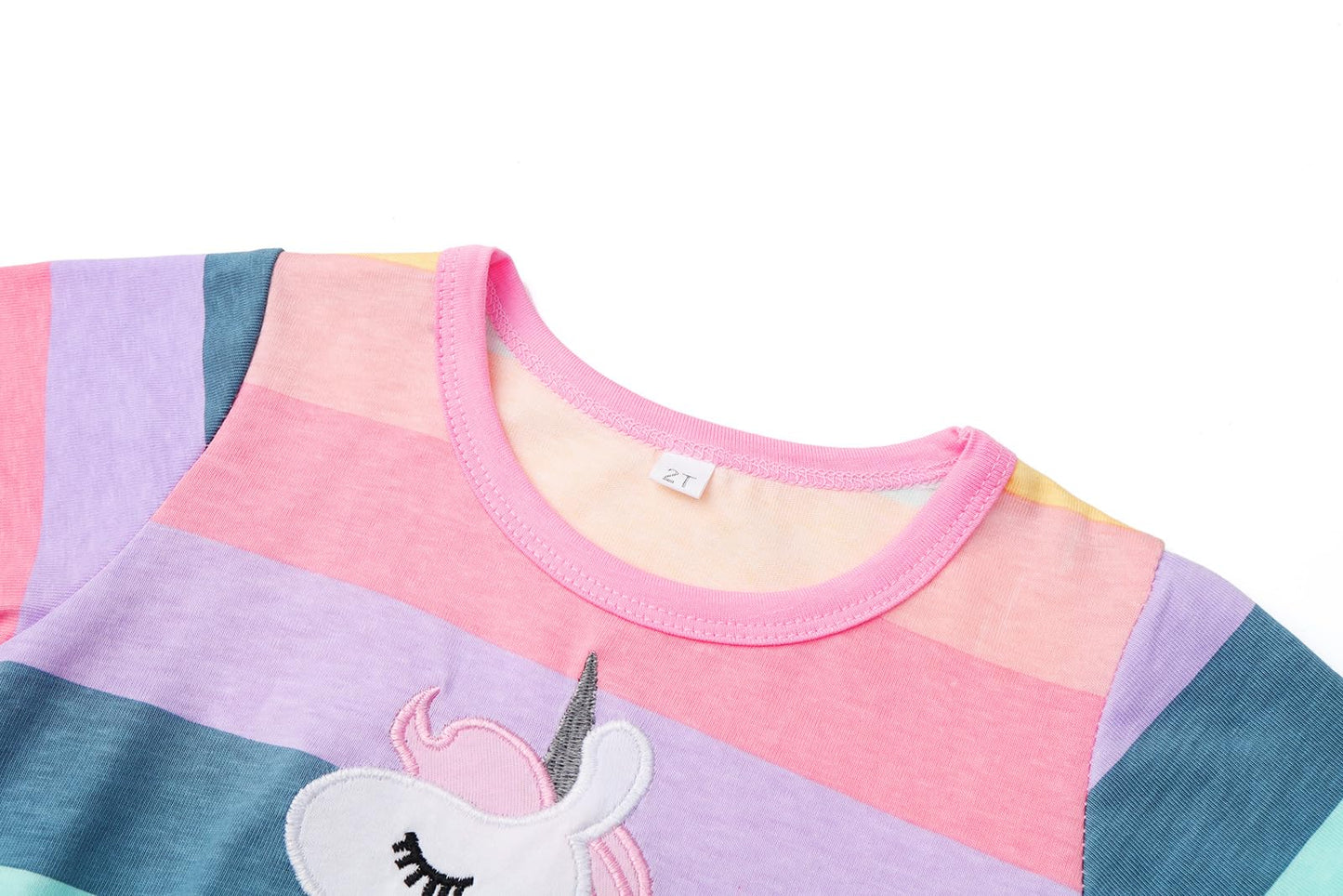 Smazero Baby Girl's Summer Dresses Short Sleeve Casual Dinosaur Horse Print Shirt Dress Little Kids Clothes Children Age 1-7 Years