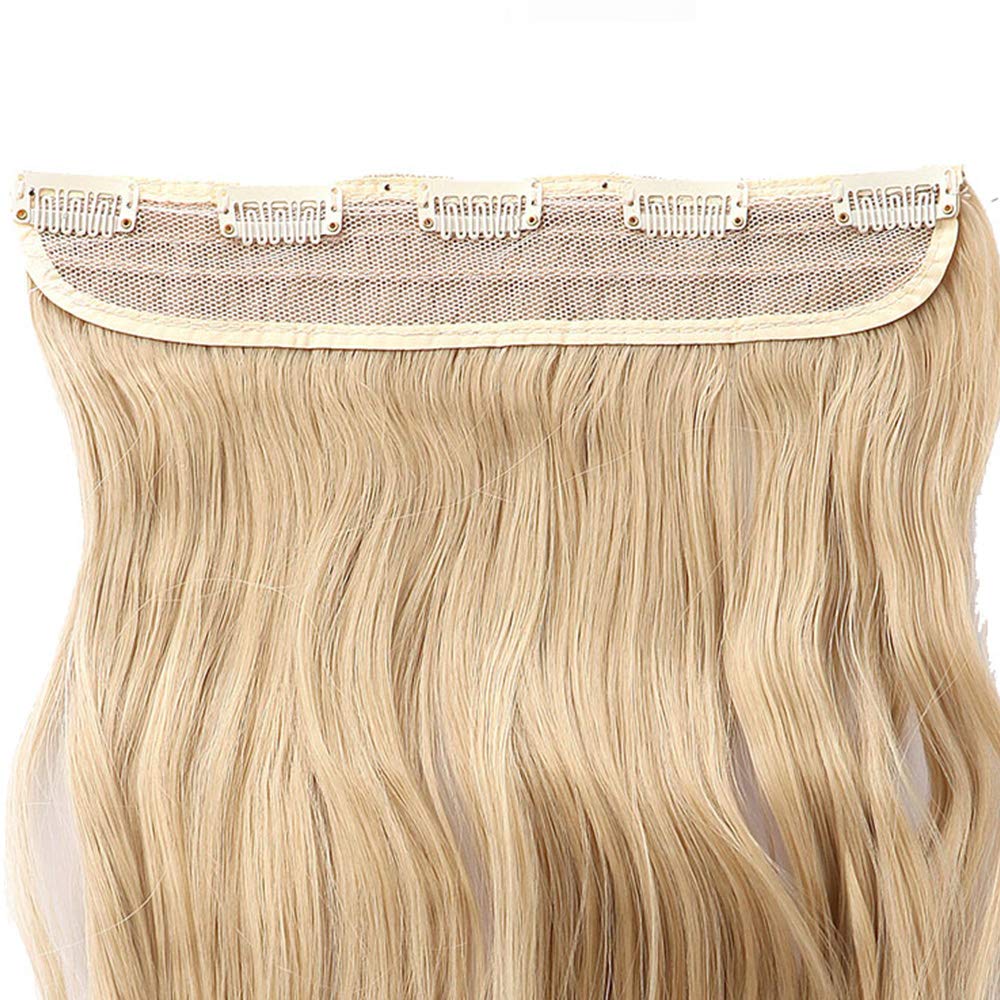 24 Inch One Piece Hair Extensions Clip In Curly Hairpieces Wavy 5 Clips - Dark Brown(60cm-120g)