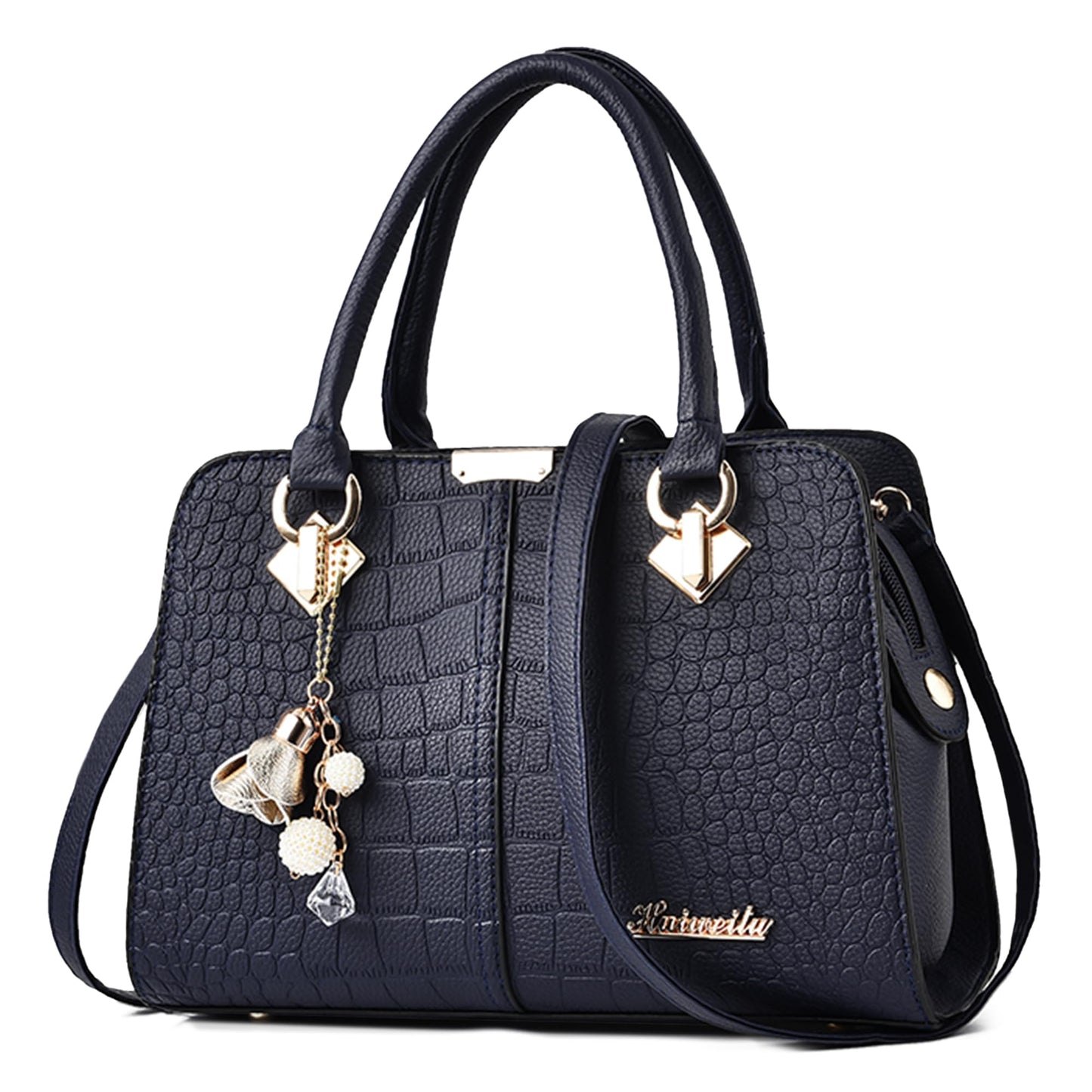 FORRICA Handbags for Women Elegant Pendant Ladies Shoulder Bags Top Handle Crossbody Bag PU Leather for Shopping Work Dating Black B