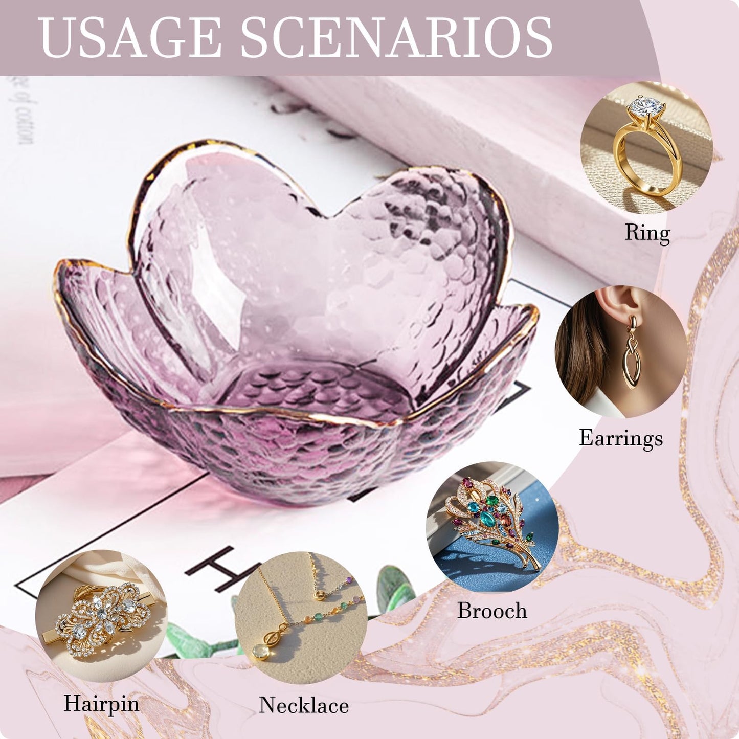Gifts For Women Trinket Dish Unique Birthday New Home Gifts For Women Her Jewellery Tray Cute Room Decor Aesthetic Bedroom Accessories Ring Dish Holders Small Friendship Christmas House Warming Gifts