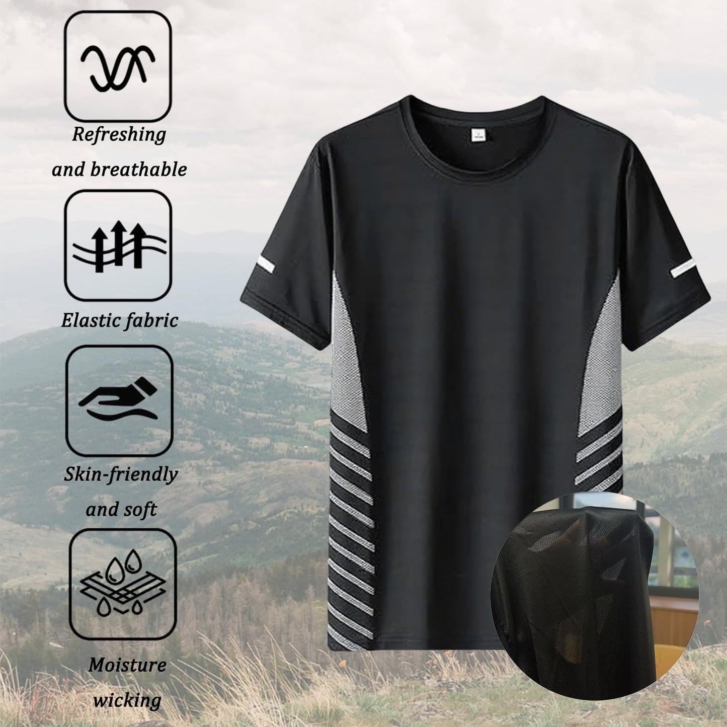 JiaYouLC 3 Pack T Shirts for Men UK Multipack Crew Neck Quick Dry Sport Tops Breathable Wicking Tshirts for Running Athletic Gym Workout