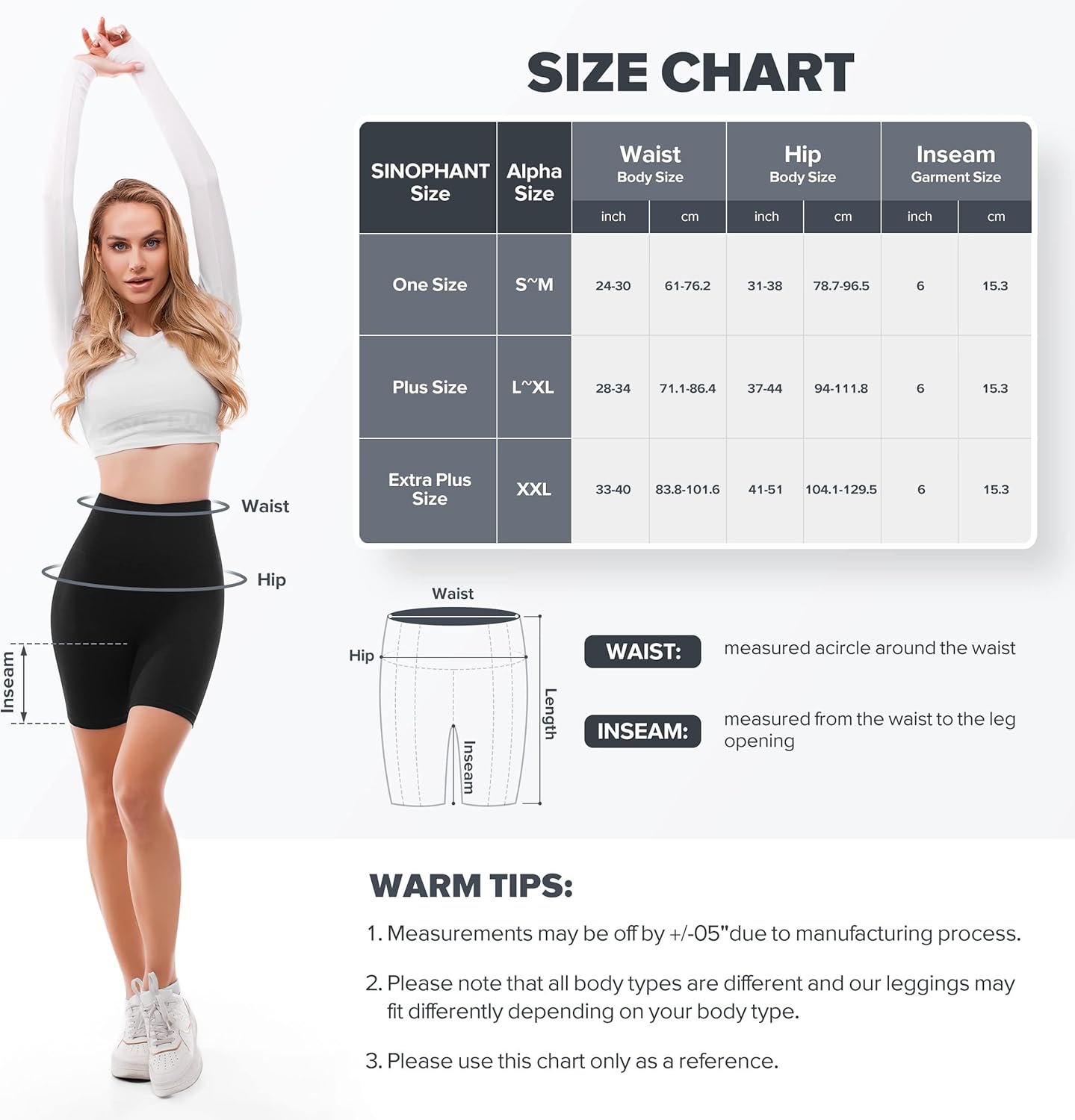 SINOPHANT High Waisted Cycling Shorts Women - Tummy Control Buttery Soft Biker Yoga Running Gym Black Workout Athletic Shorts