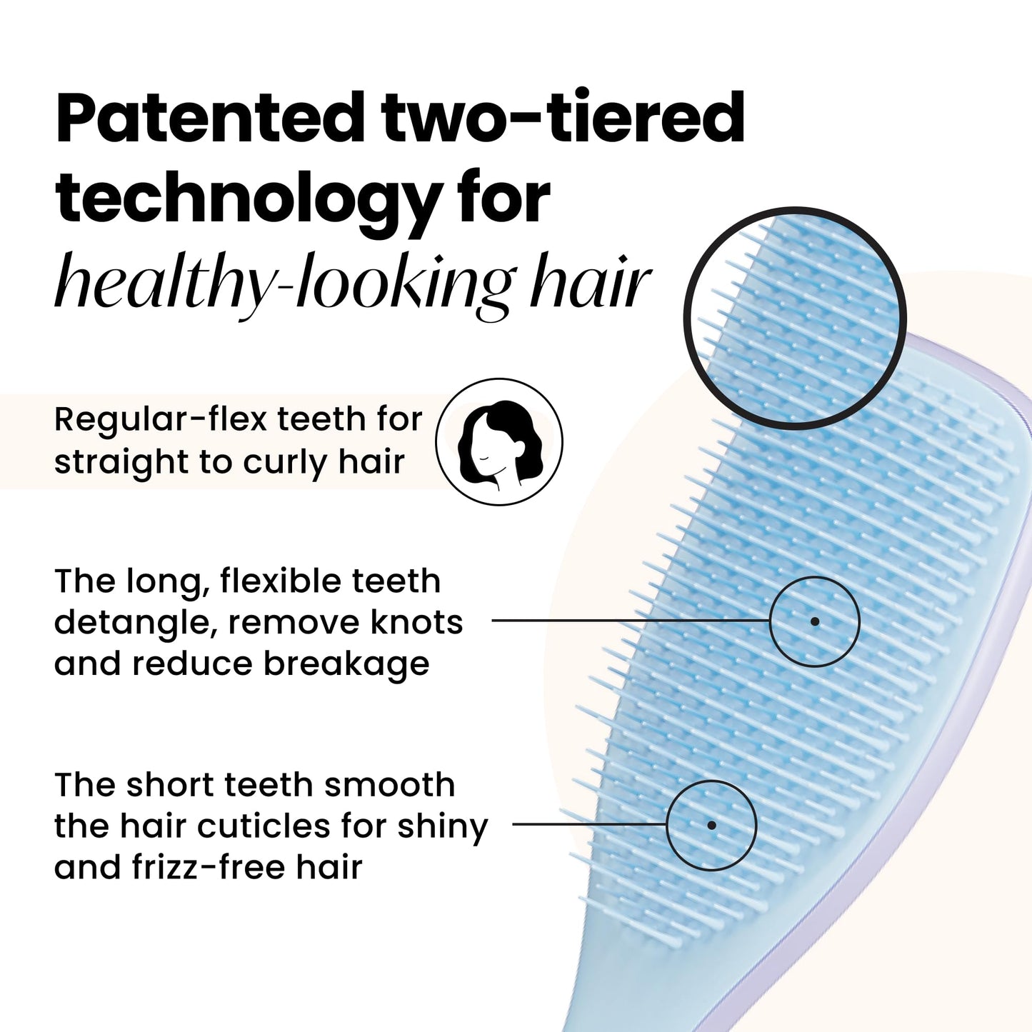 Tangle Teezer Ultimate Detangler Hairbrush - For Wet & Dry Hair - Detangling Brush for All Hair Types - Two-Tiered Teeth Reduce Breakage & Eliminate Knots - Millennial Pink