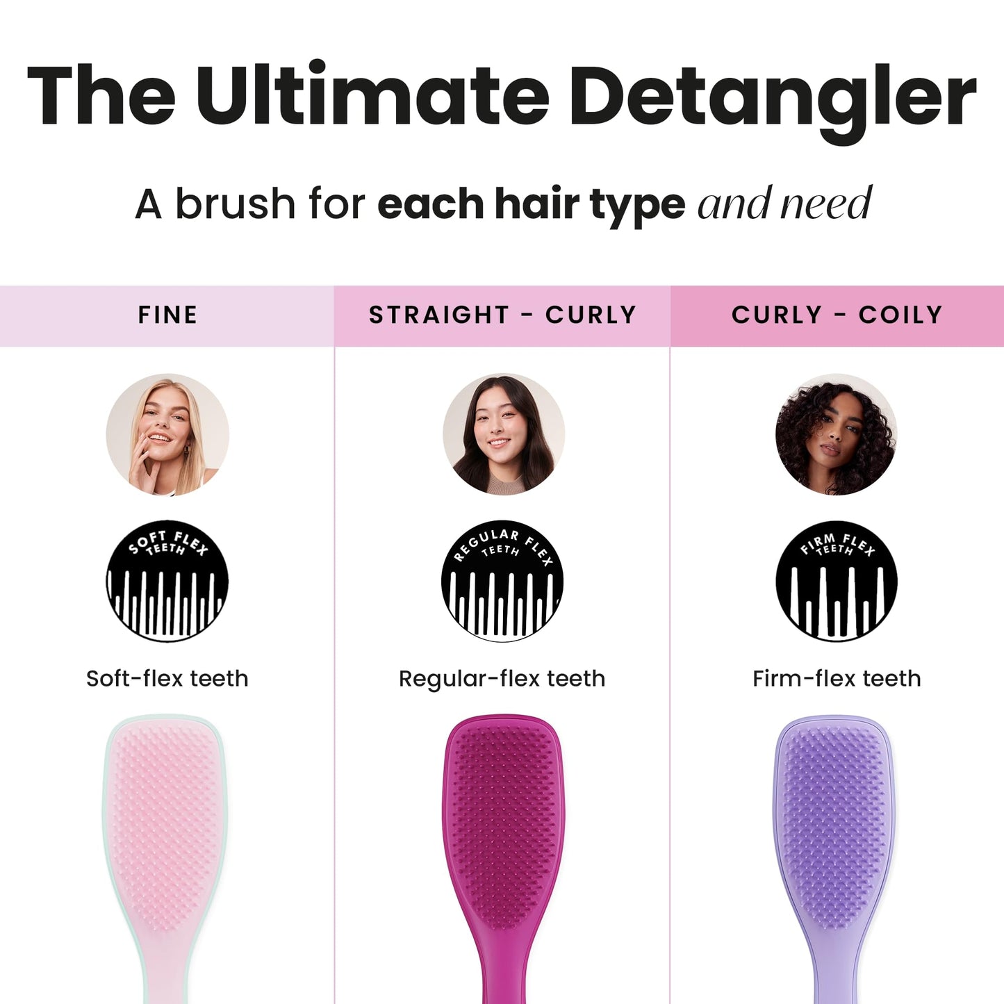 Tangle Teezer Ultimate Detangler Hairbrush - For Wet & Dry Hair - Detangling Brush for All Hair Types - Two-Tiered Teeth Reduce Breakage & Eliminate Knots - Millennial Pink