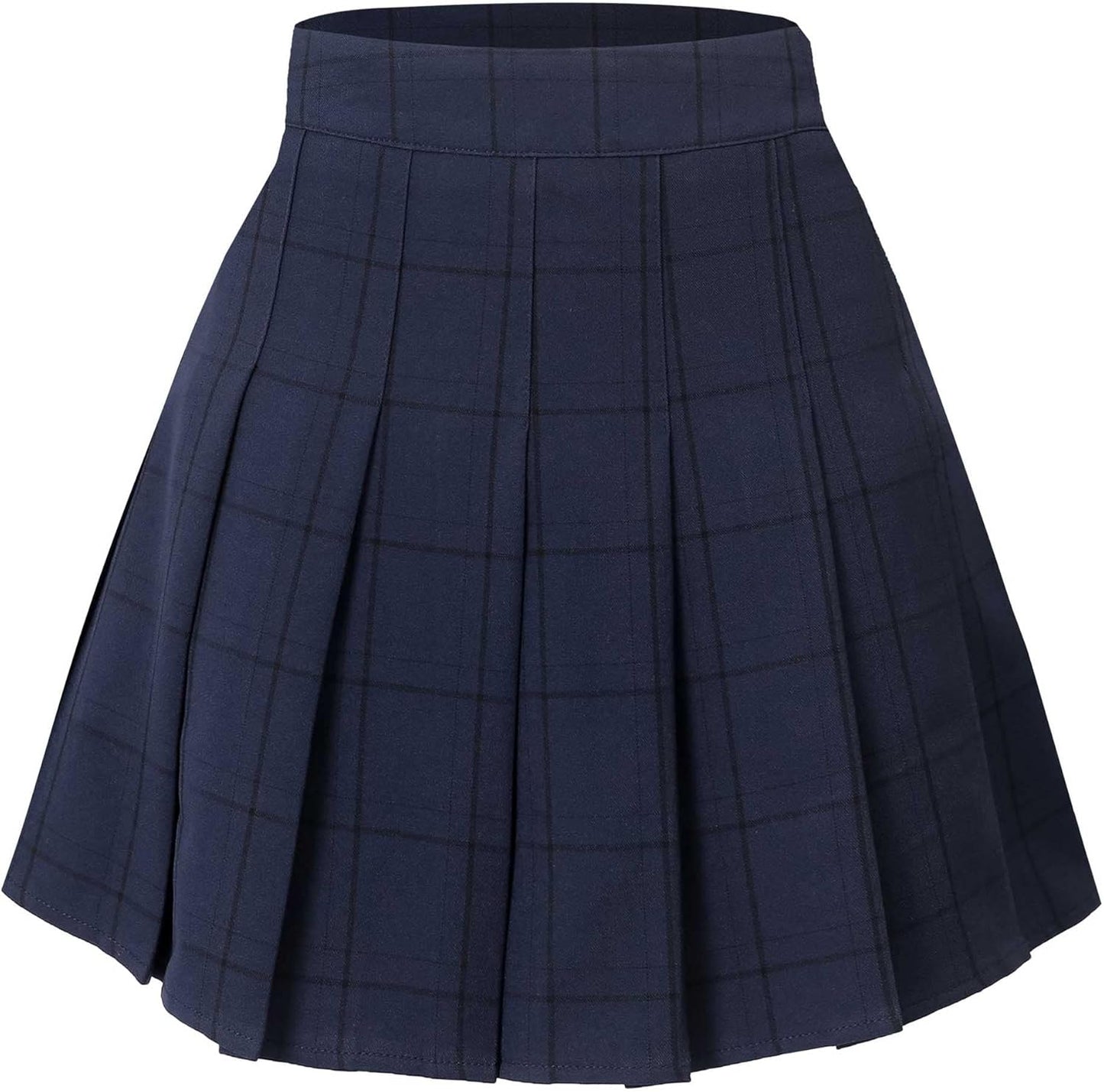 Hoerev Women Girls Short High Waist Pleated Skater Tennis School Skirt
